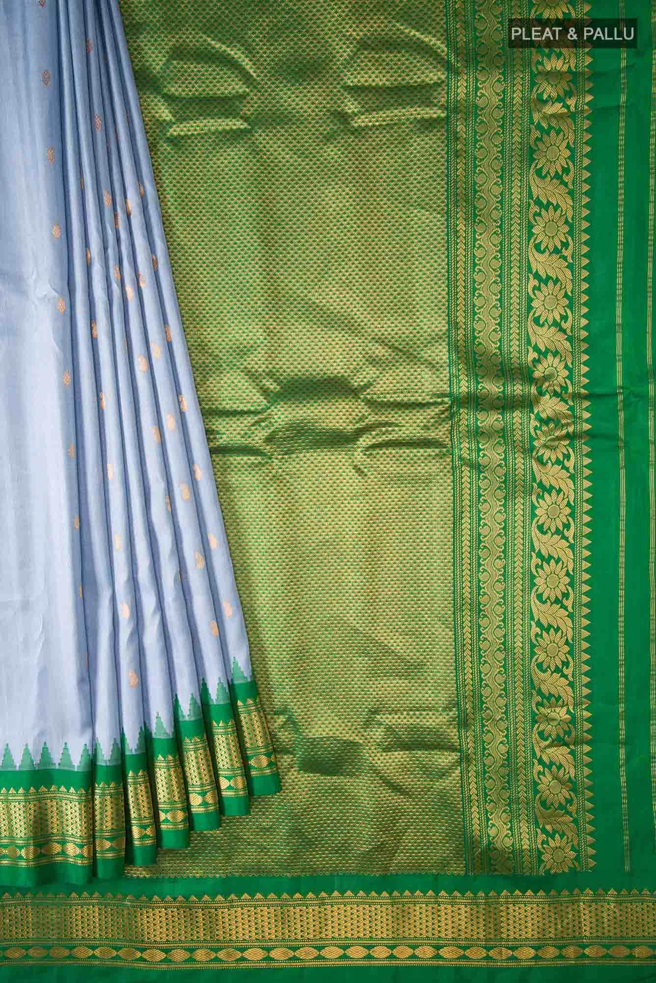 Blue Gadwal Silk Saree