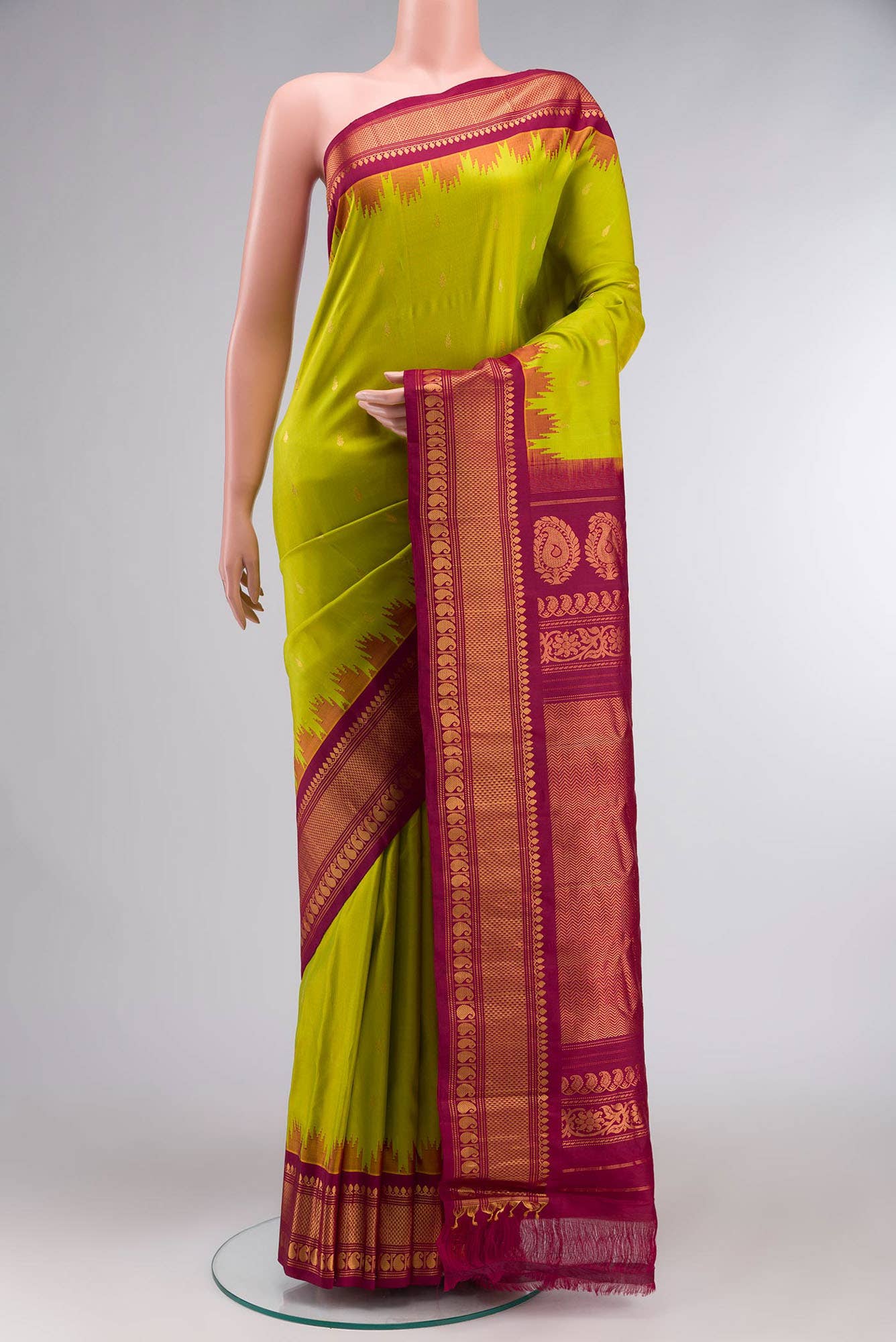 Green Gadwal Silk Saree