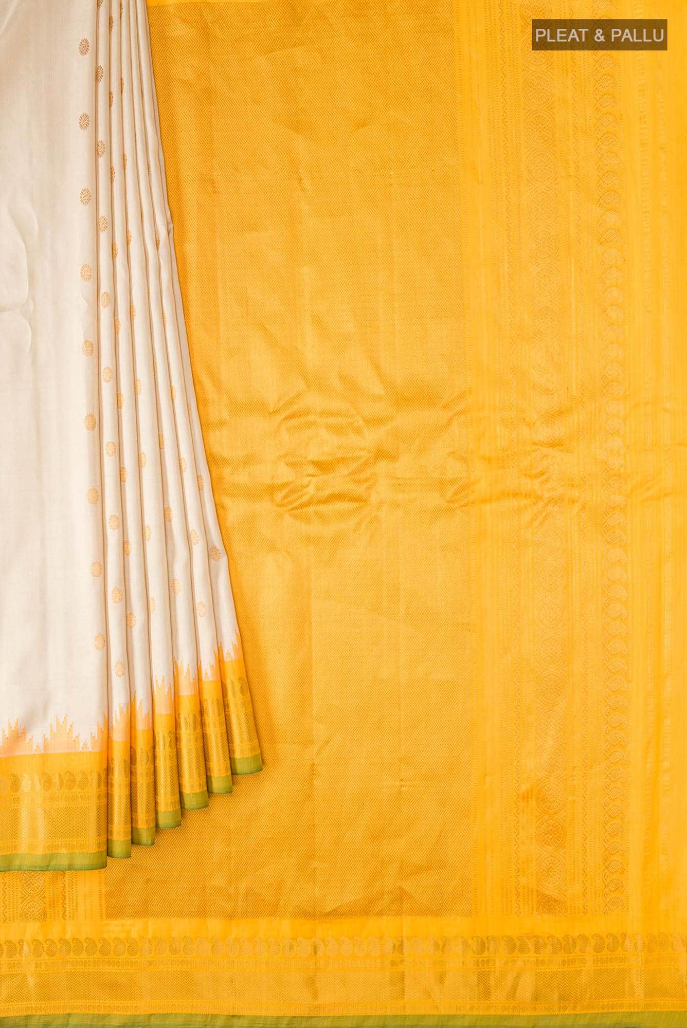 Beige Gadwal Silk Saree