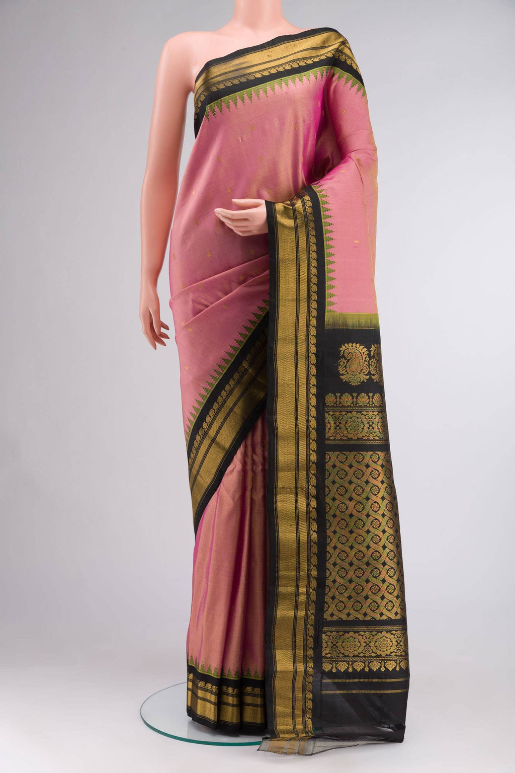 Pink Gadwal Silk Saree