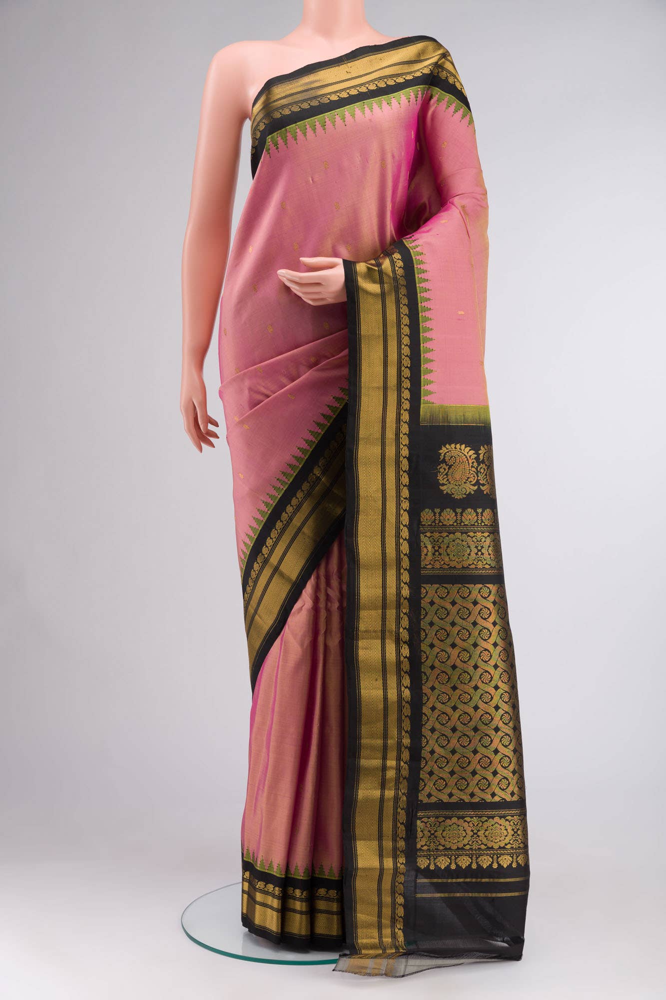 Pink Gadwal Silk Saree