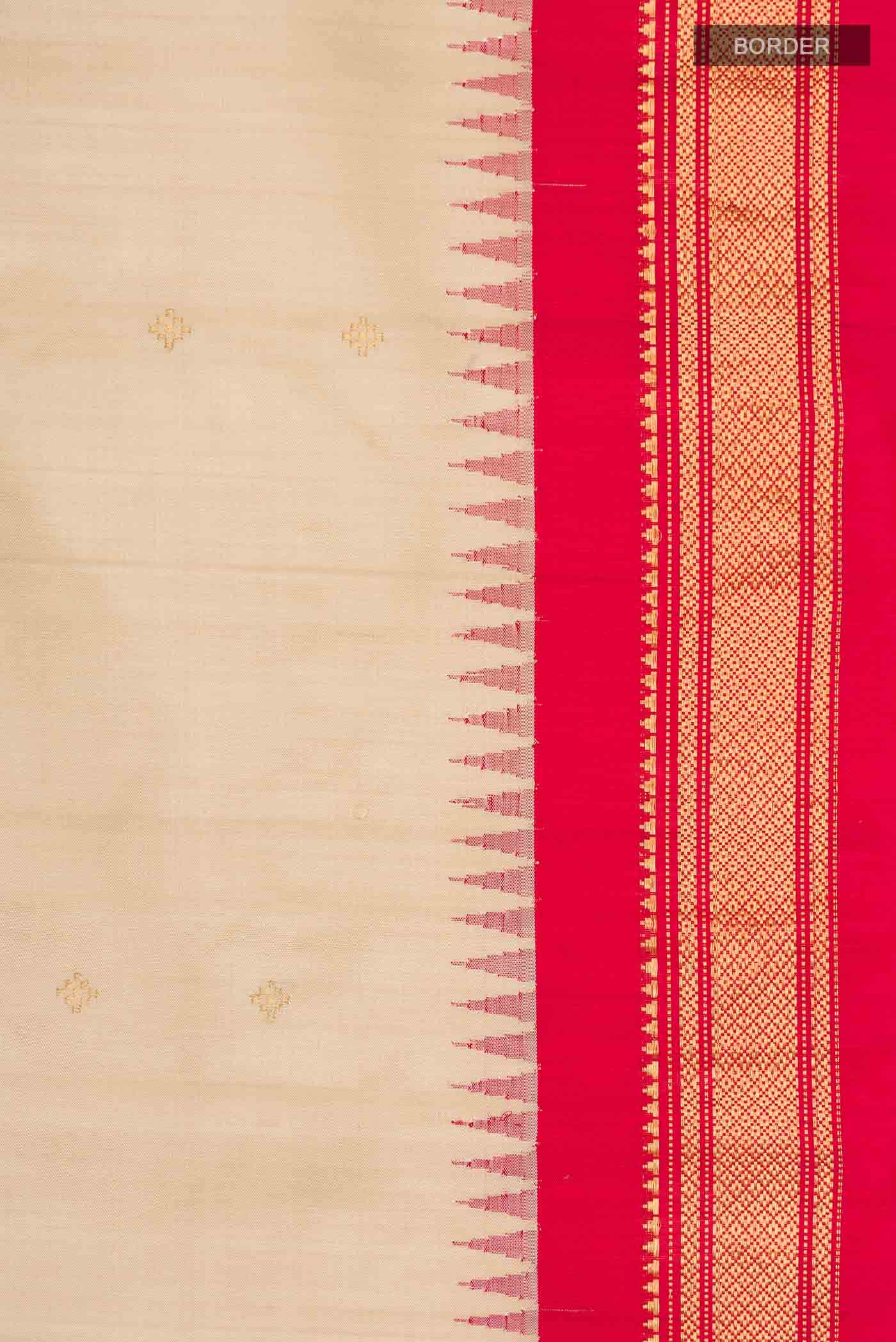 Beige Gadwal Silk Saree
