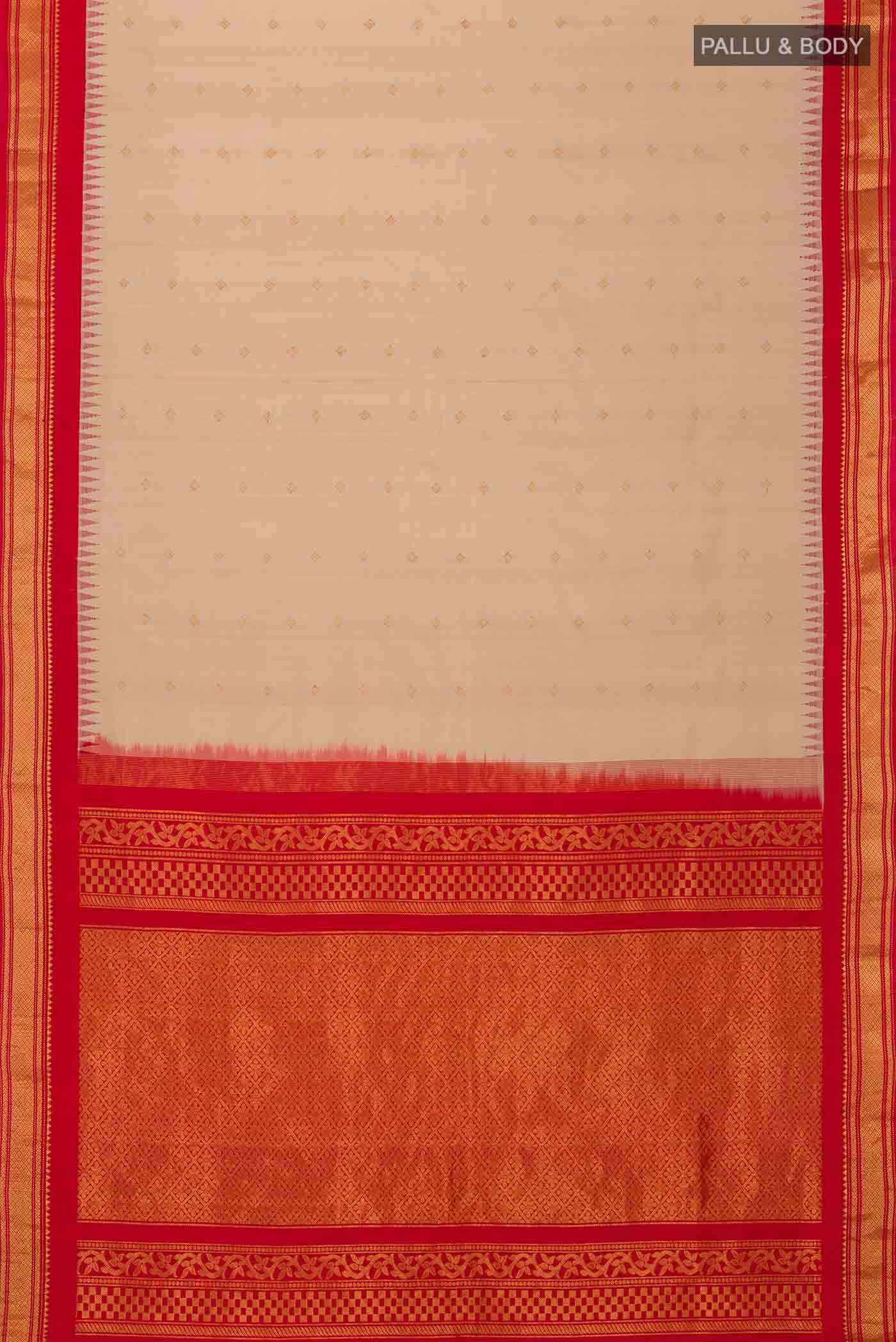 Beige Gadwal Silk Saree