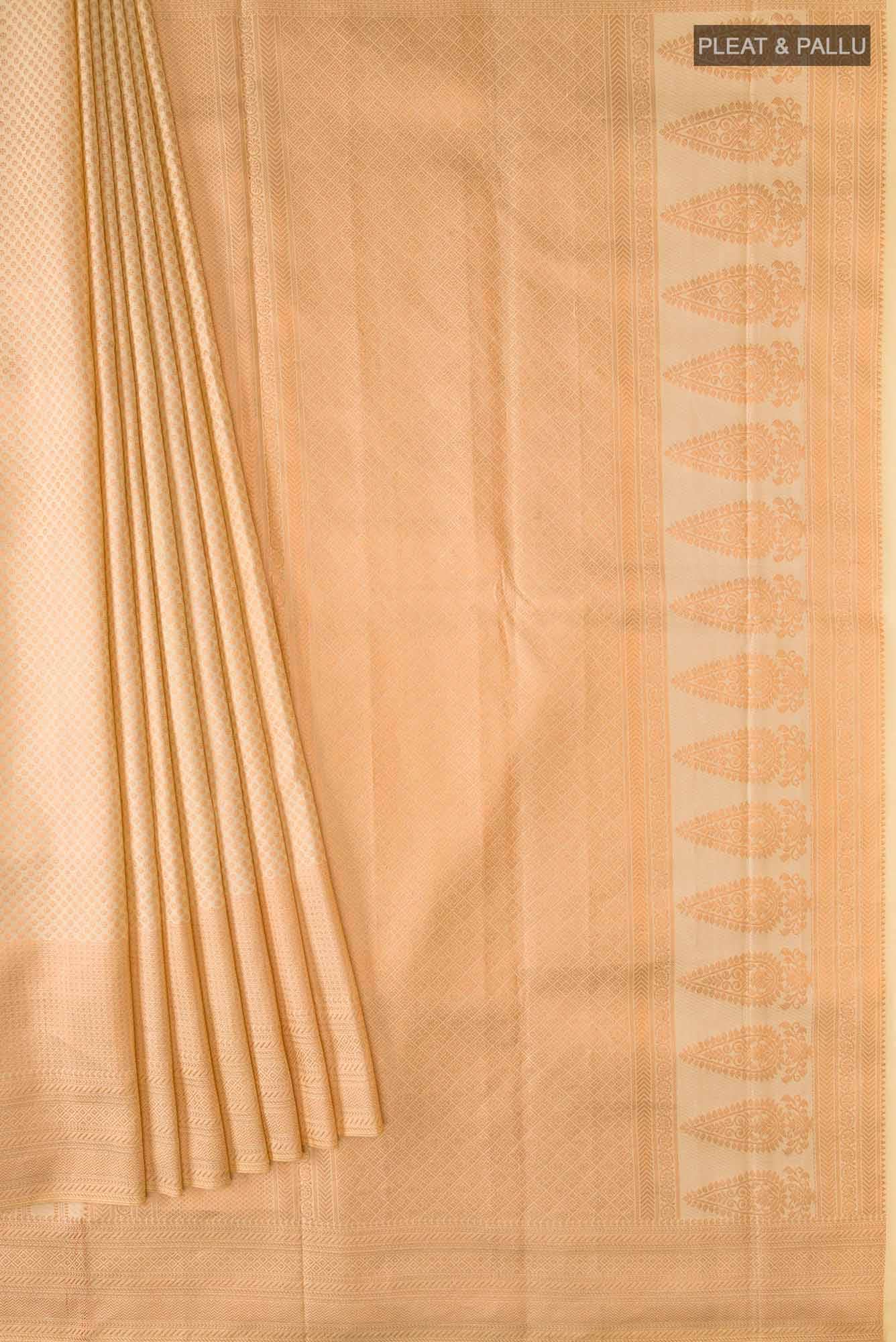 Cream Kanchipuram Silk Saree