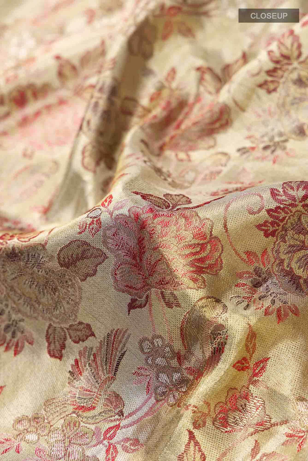 Gold with Brown Dual Tone Kanchipuram Tissue Silk Saree