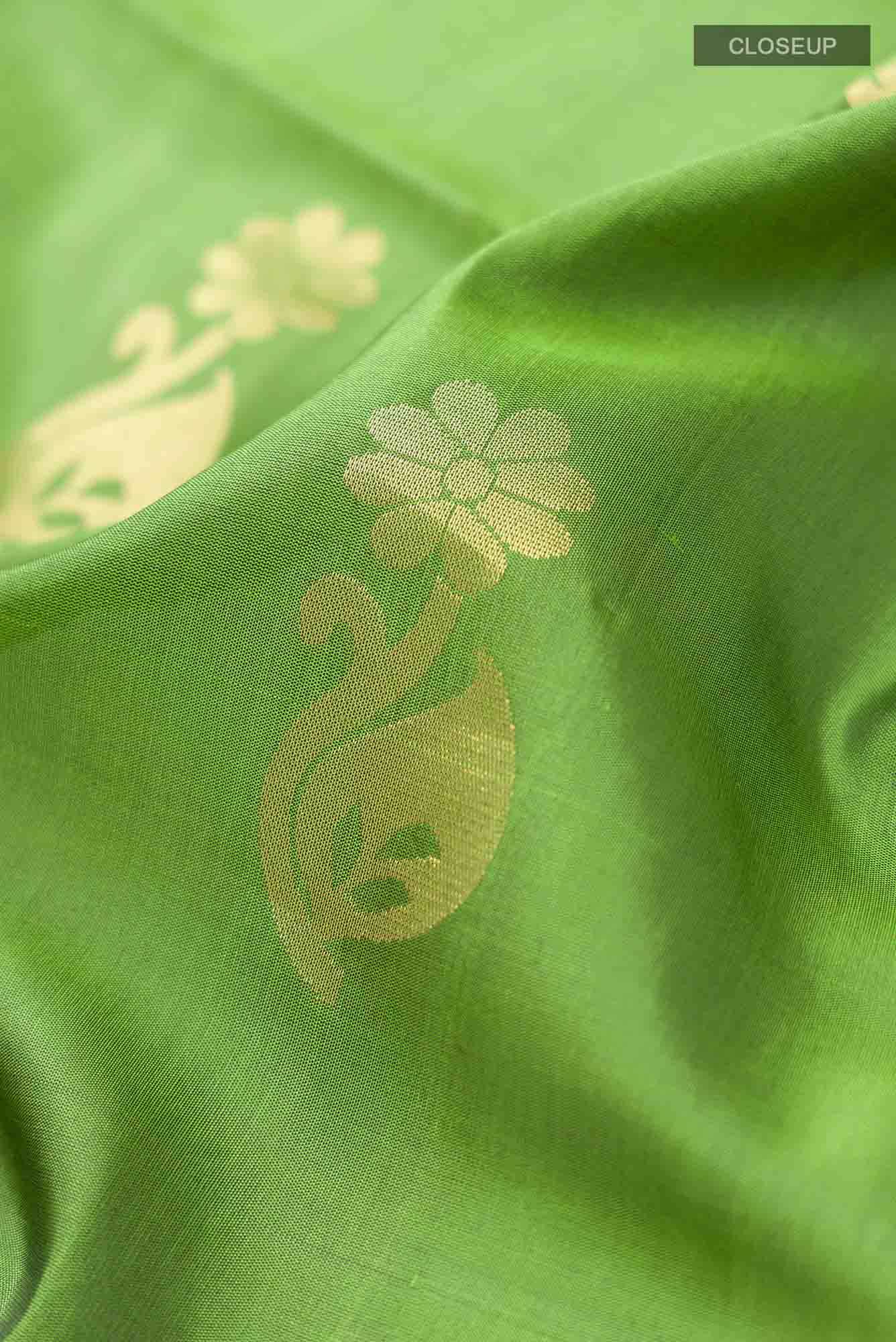Green Dual Tone Soft Silk Saree