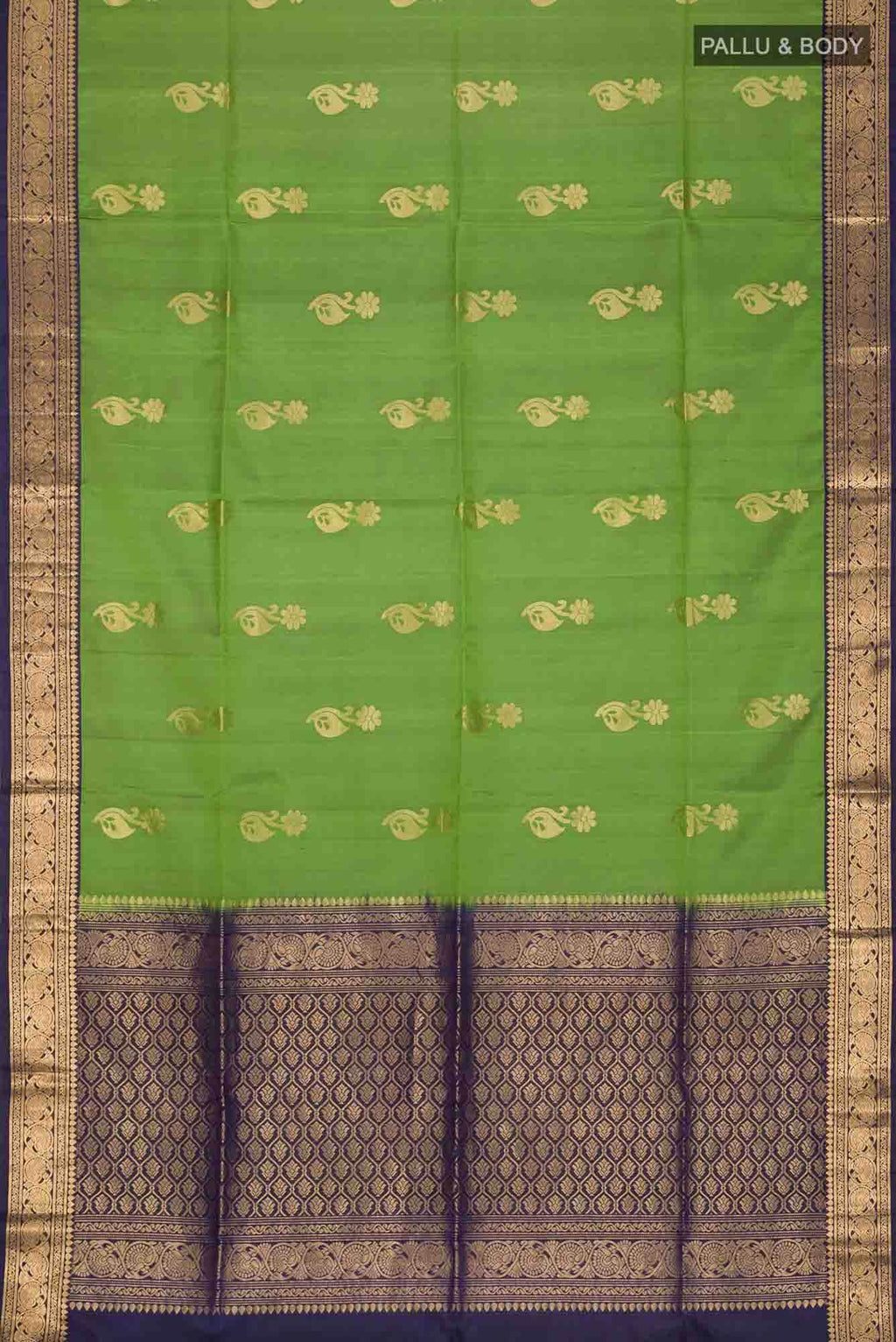 Green Dual Tone Soft Silk Saree