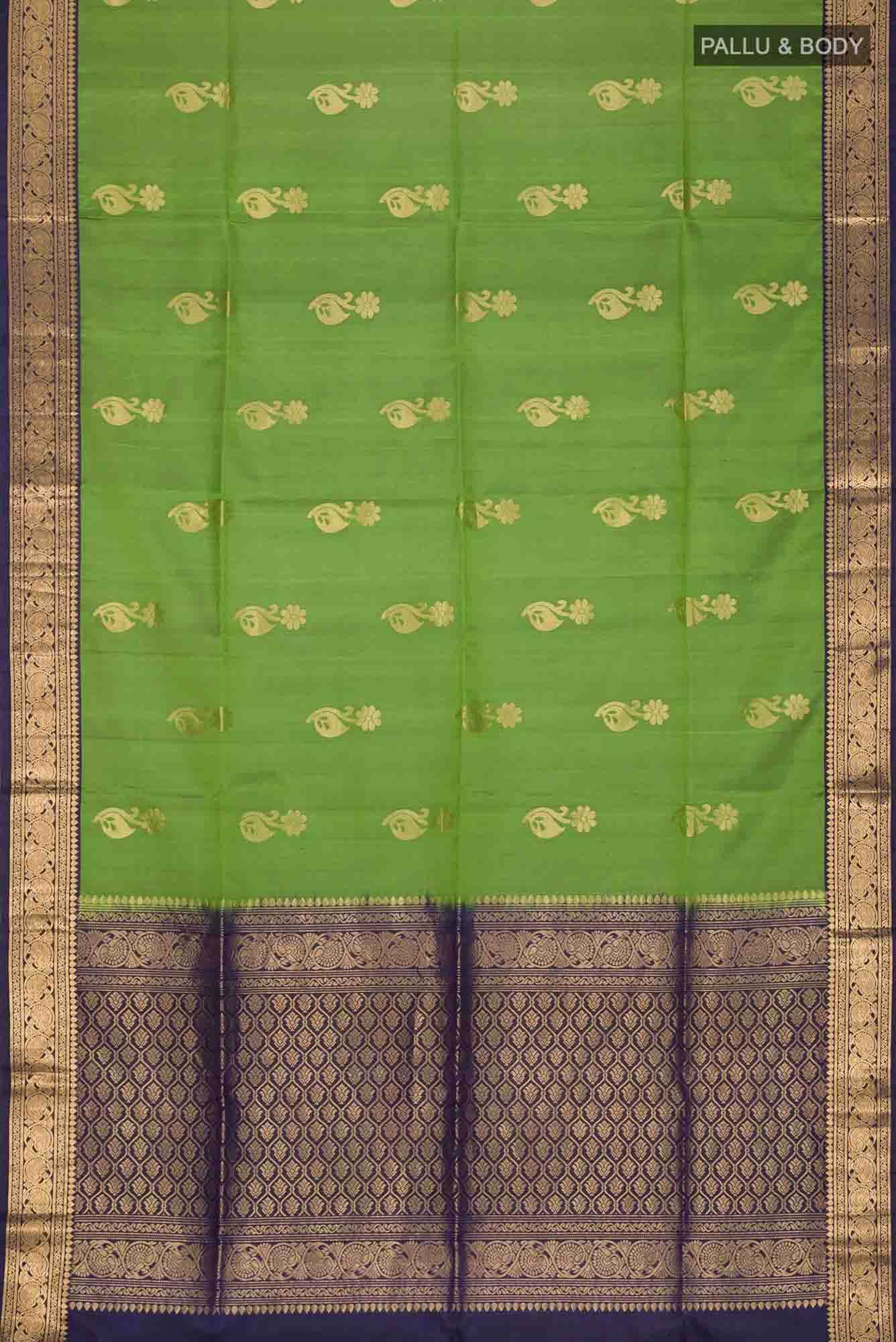 Green Dual Tone Soft Silk Saree