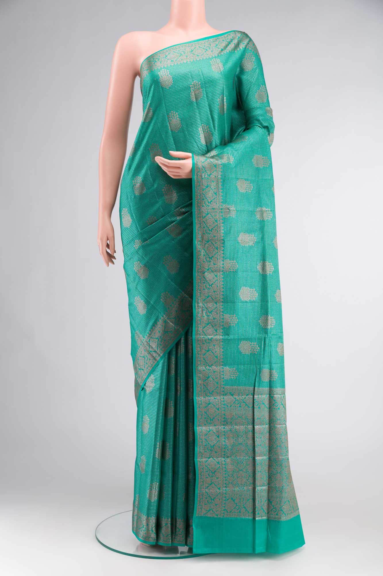 Green Banarasi Tussar Silk Saree
