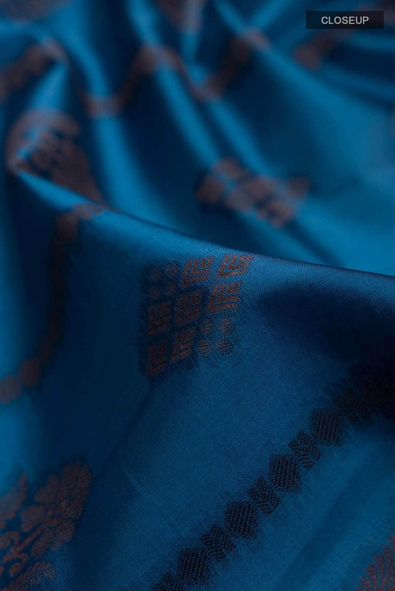 Blue Banarasi Raw Silk Saree