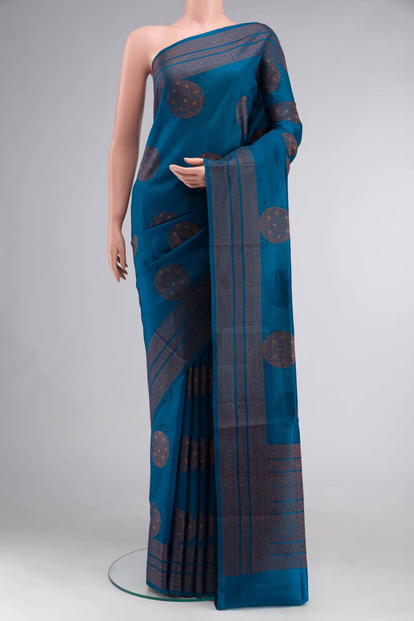 Blue Banarasi Tussar Silk Saree