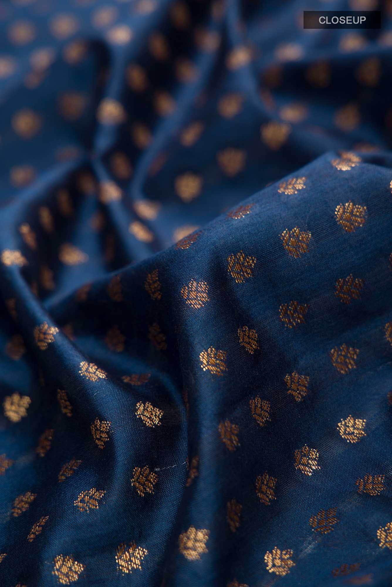 Blue Banarasi Raw Silk Saree