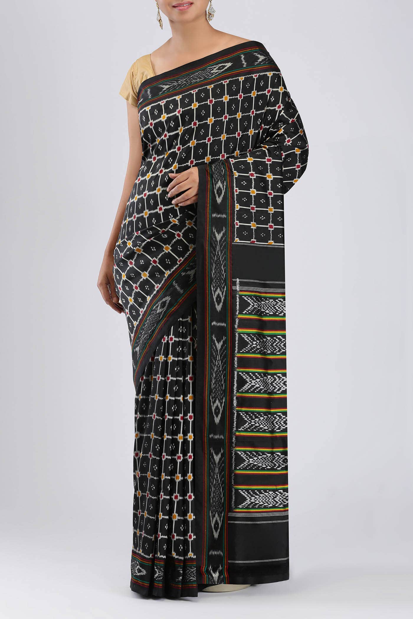 Black Pochampally Silk Saree