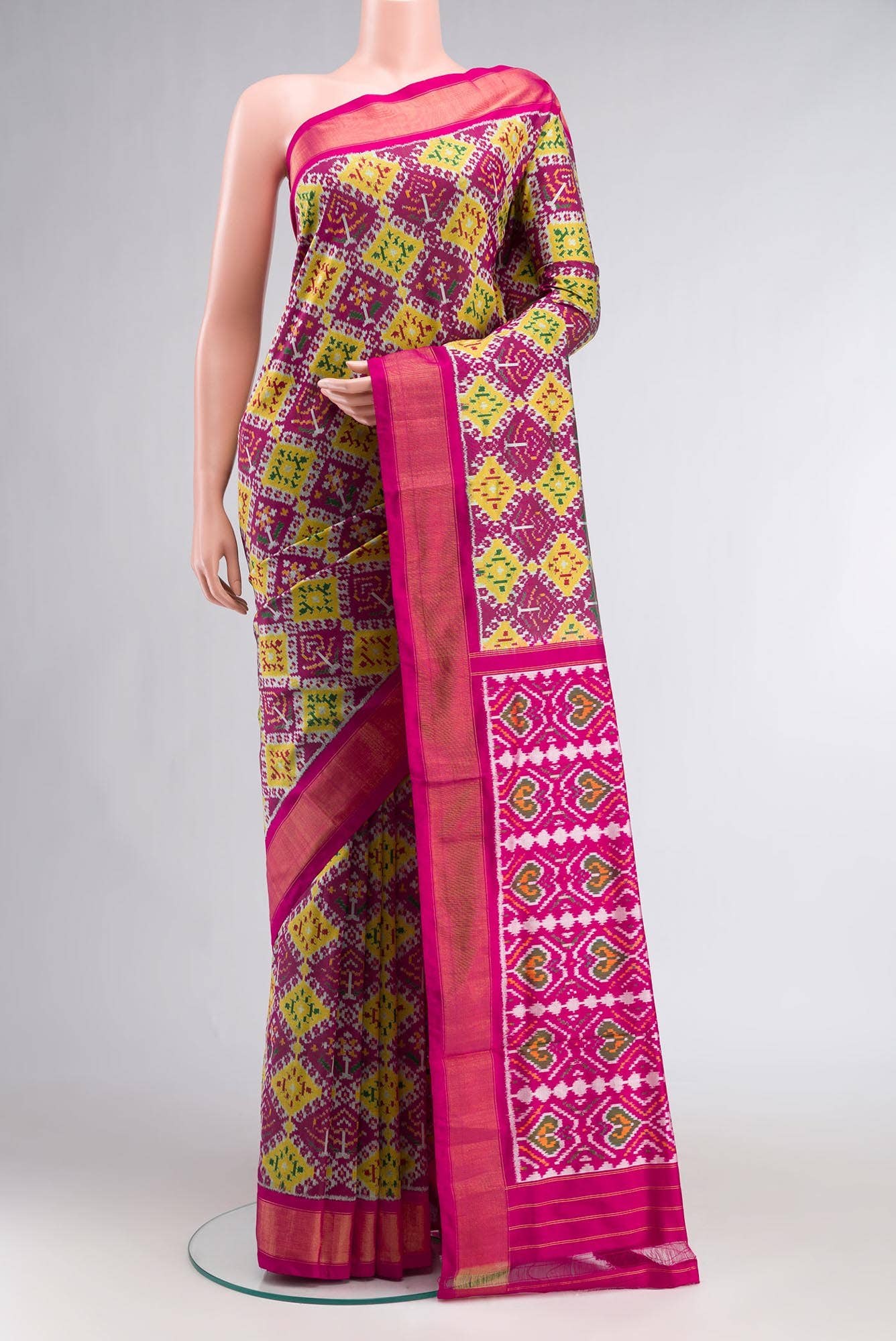 Pink Pochampally Silk Saree