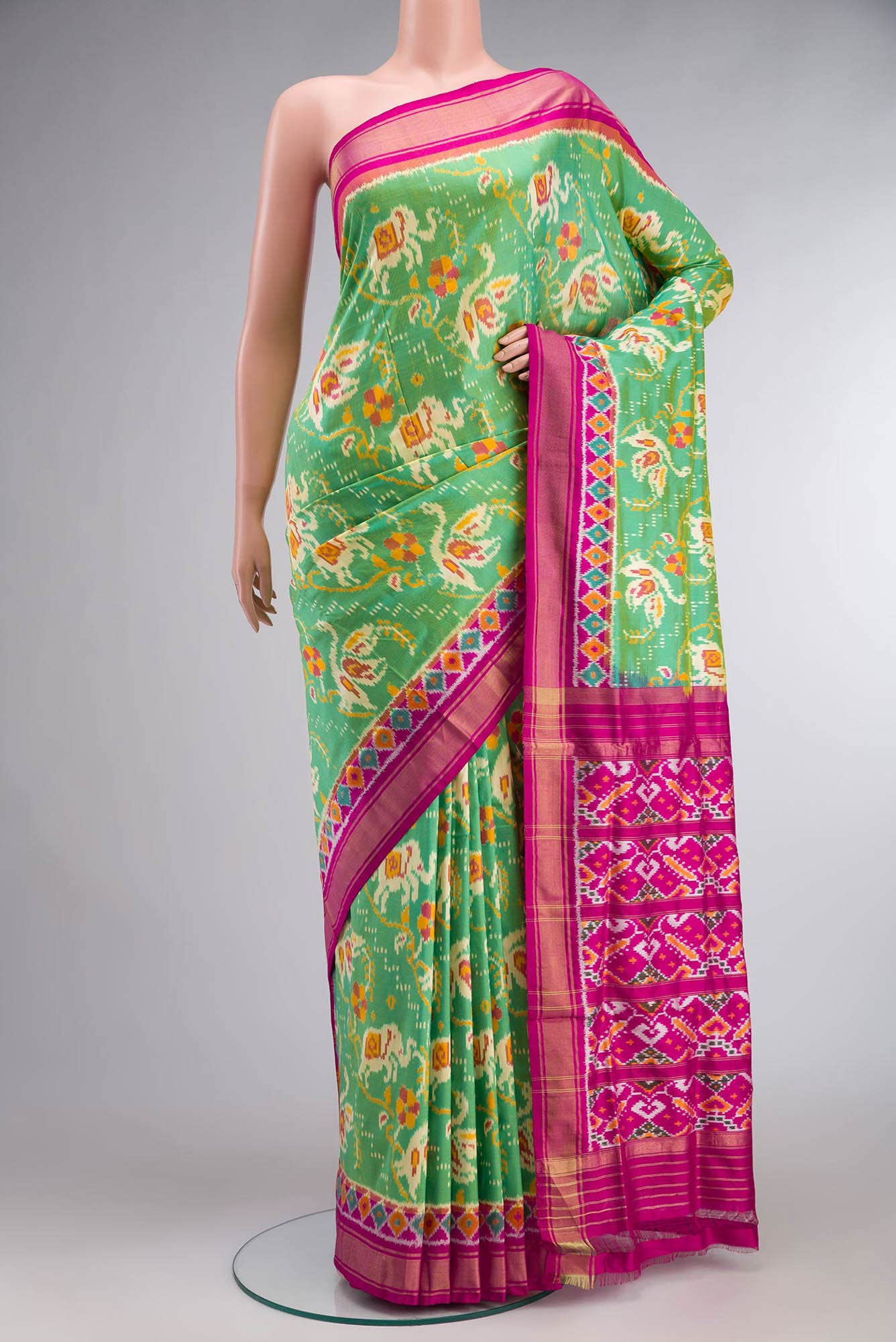 Green Pochampally Silk Saree