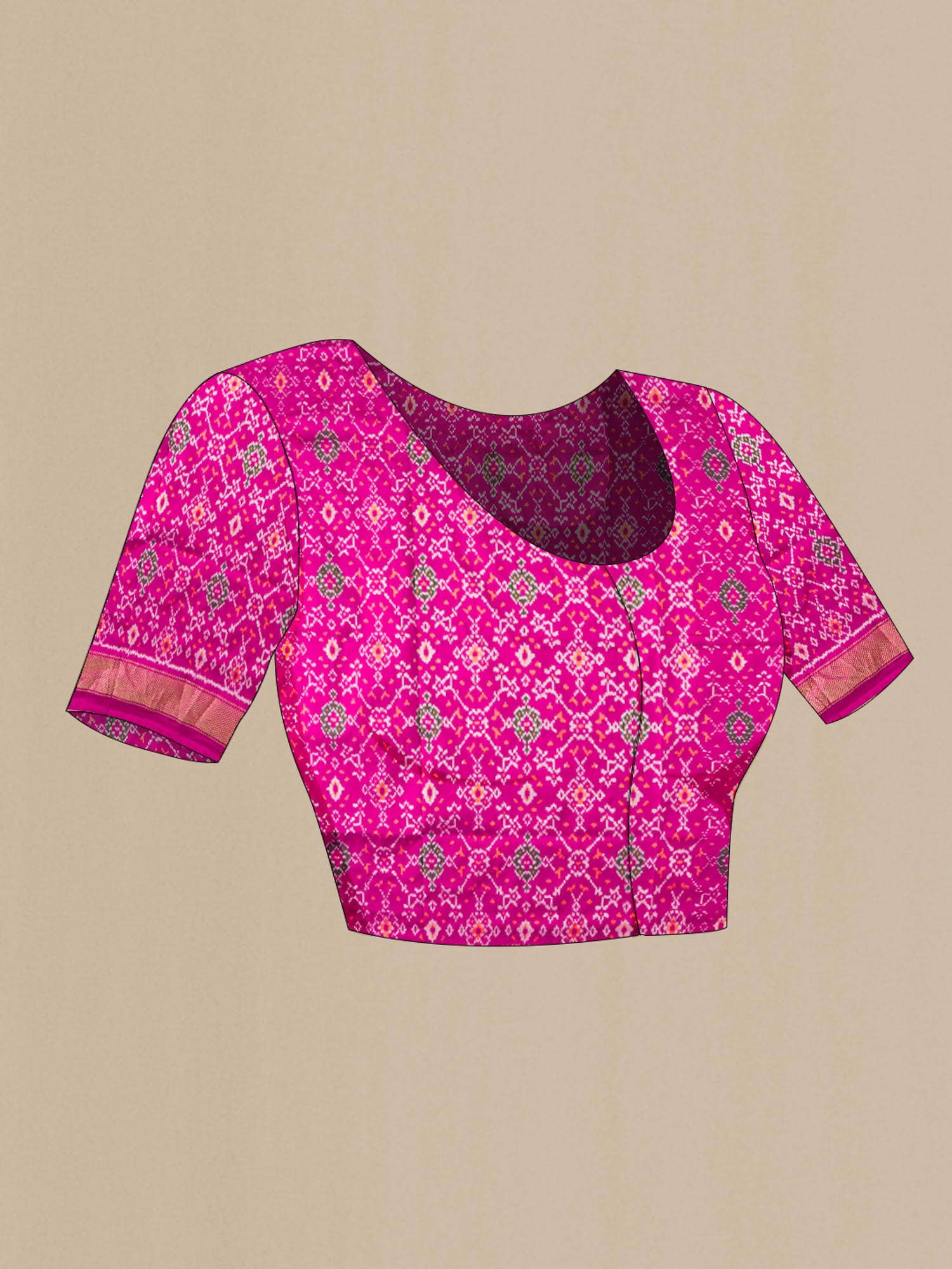 Cream Pochampally Silk Saree