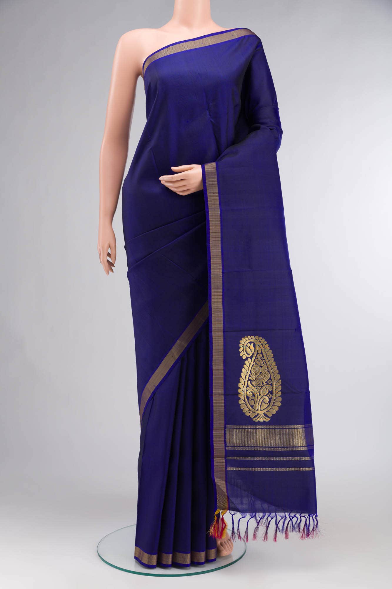 Blue Dual Tone Kanchipuram Silk Saree
