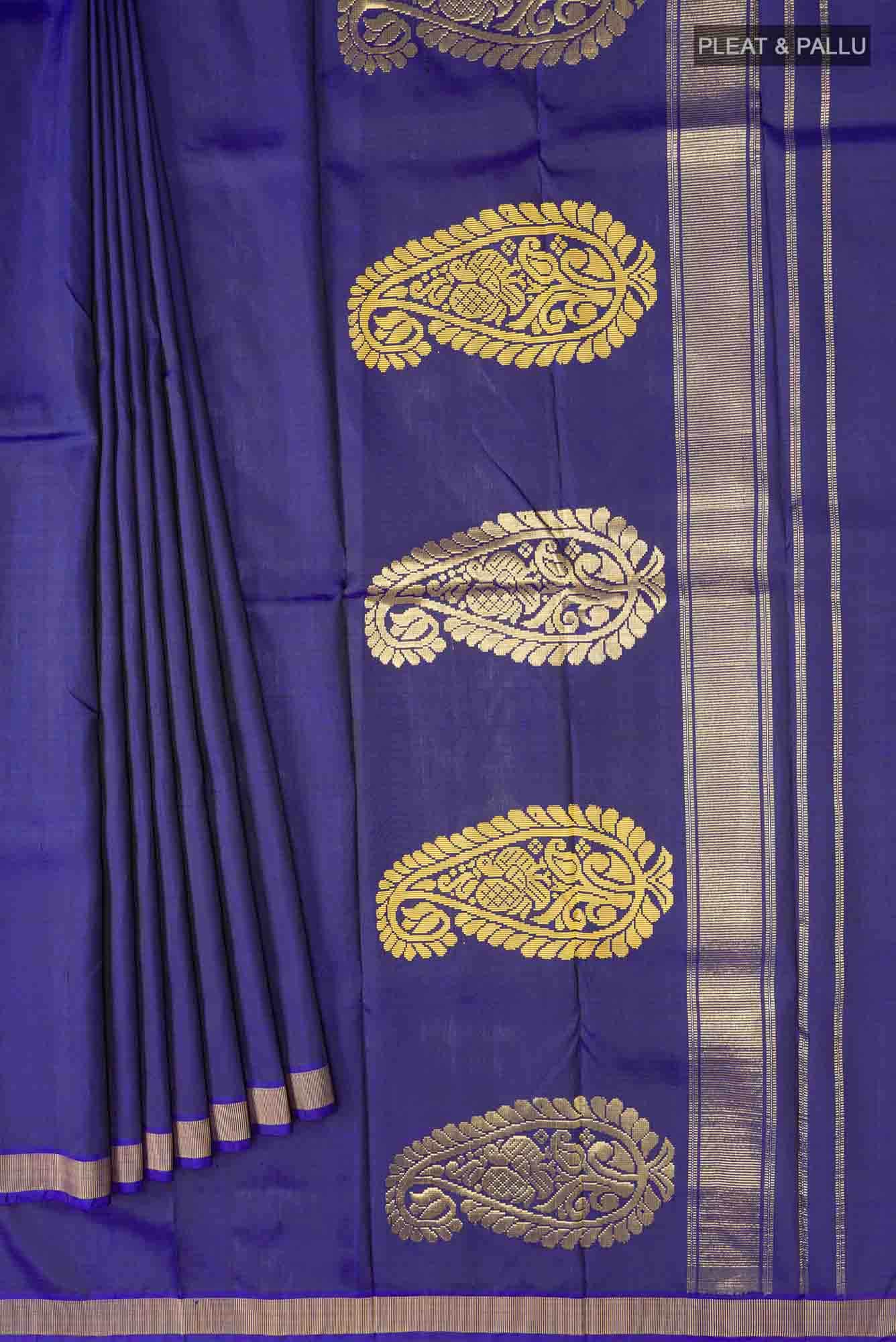 Blue Dual Tone Kanchipuram Silk Saree