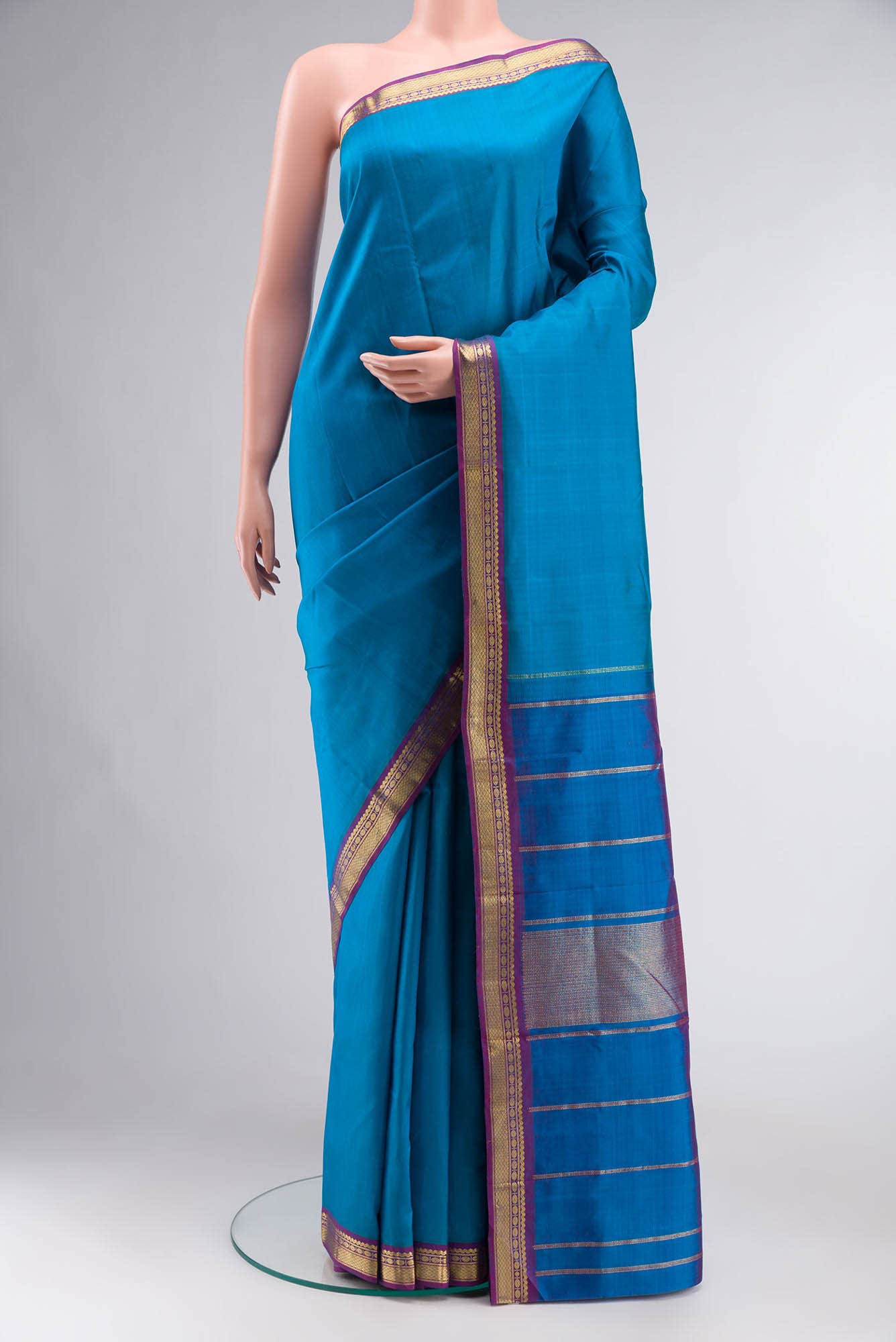 Blue Kanchipuram Silk Saree