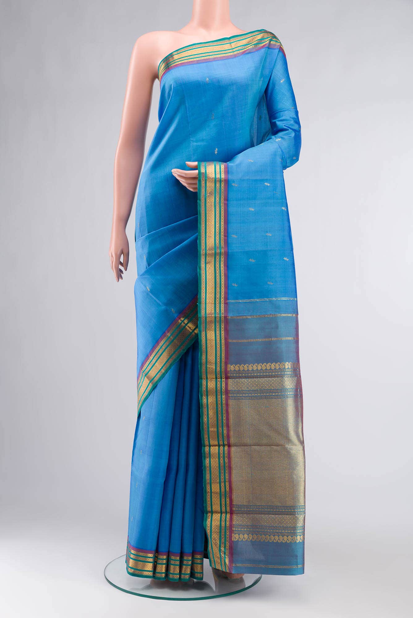 Blue Kanchipuram Silk Saree