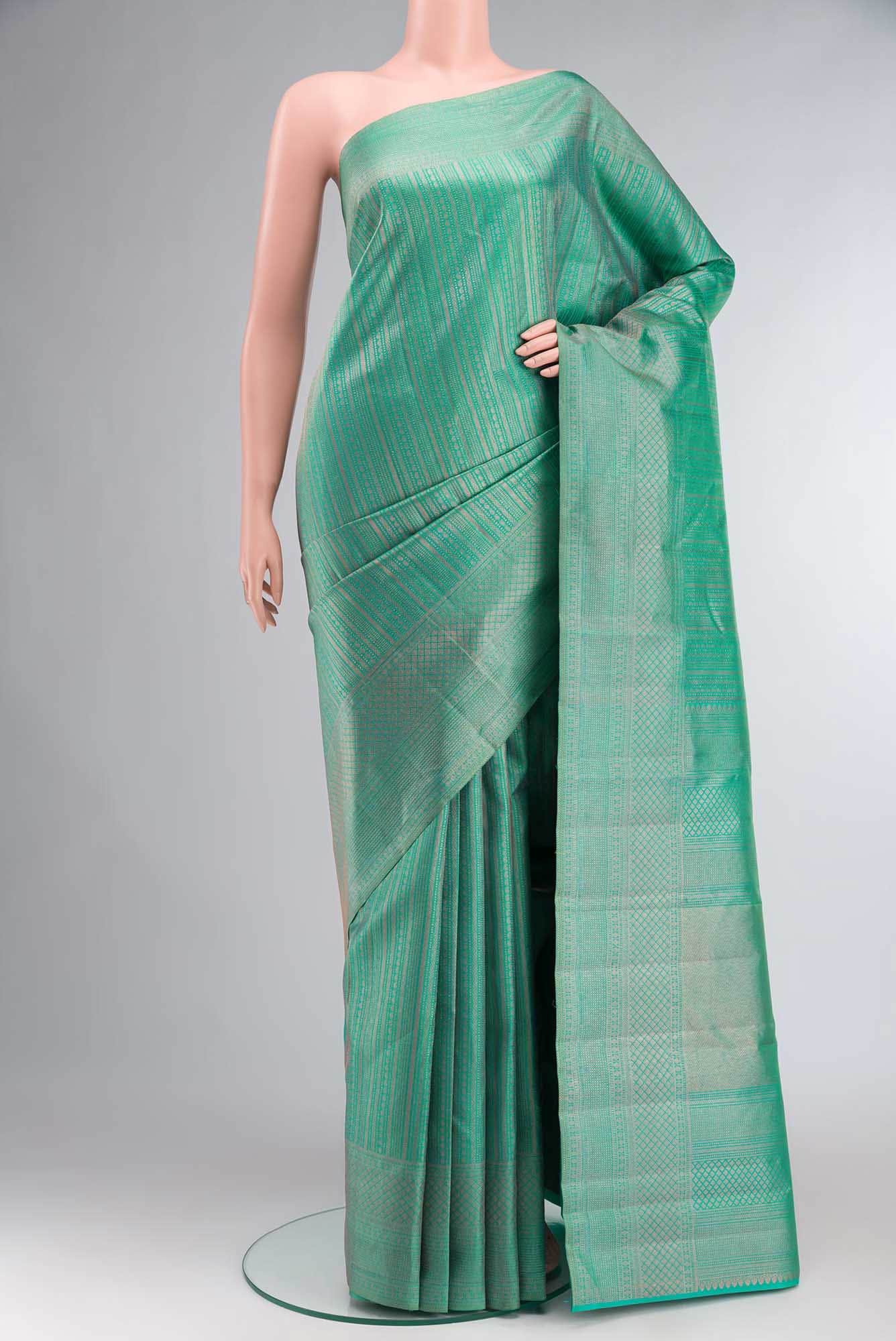 Green Dual Tone Kanchipuram Silk Saree