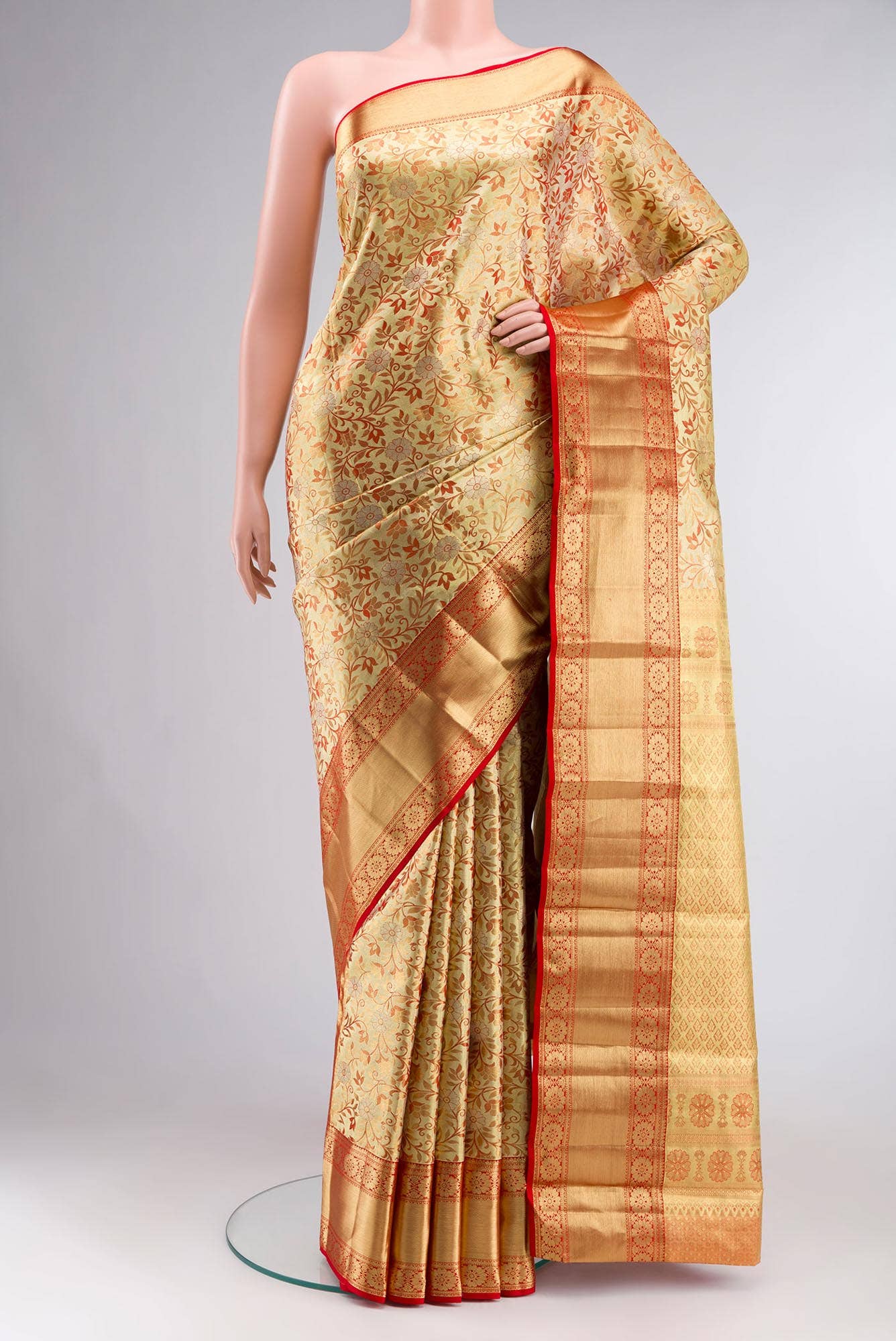 Gold Kanchipuram Silk Saree