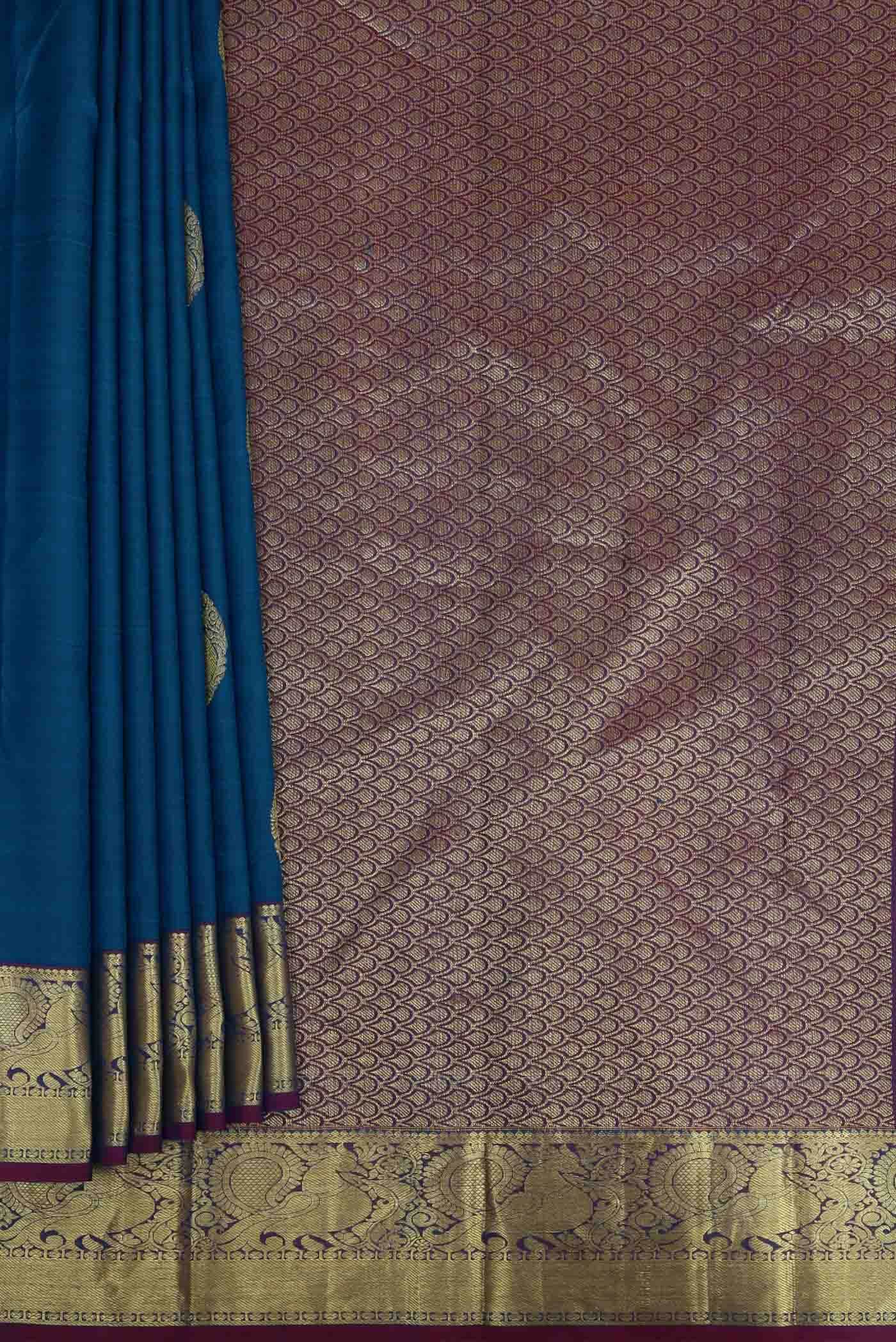 Blue Kanchipuram Silk Saree