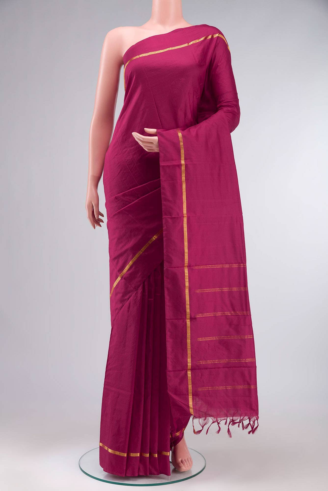 Maroon Kanchipuram Silk Saree