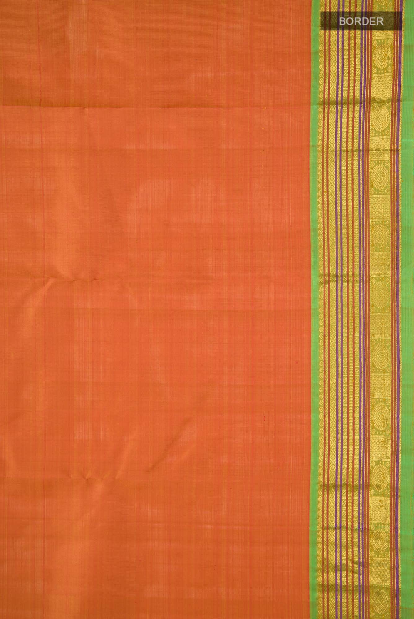 Orange Kanchipuram Silk Saree