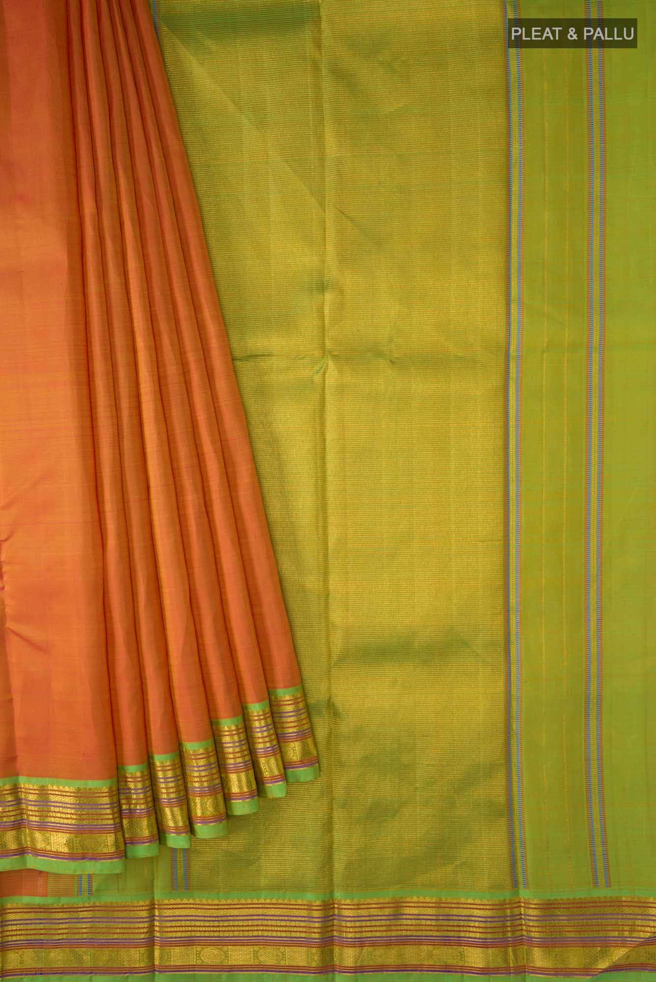 Orange Kanchipuram Silk Saree