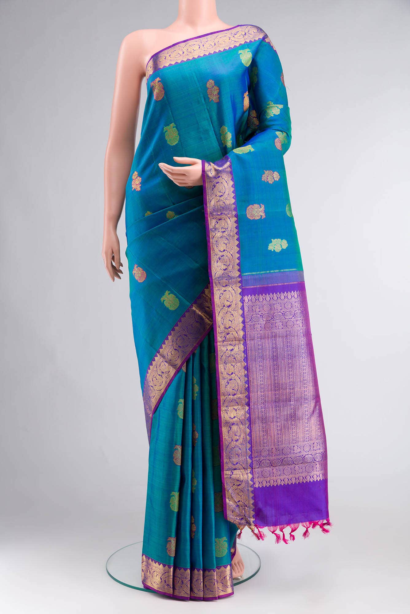 Blue Kanchipuram Silk Saree