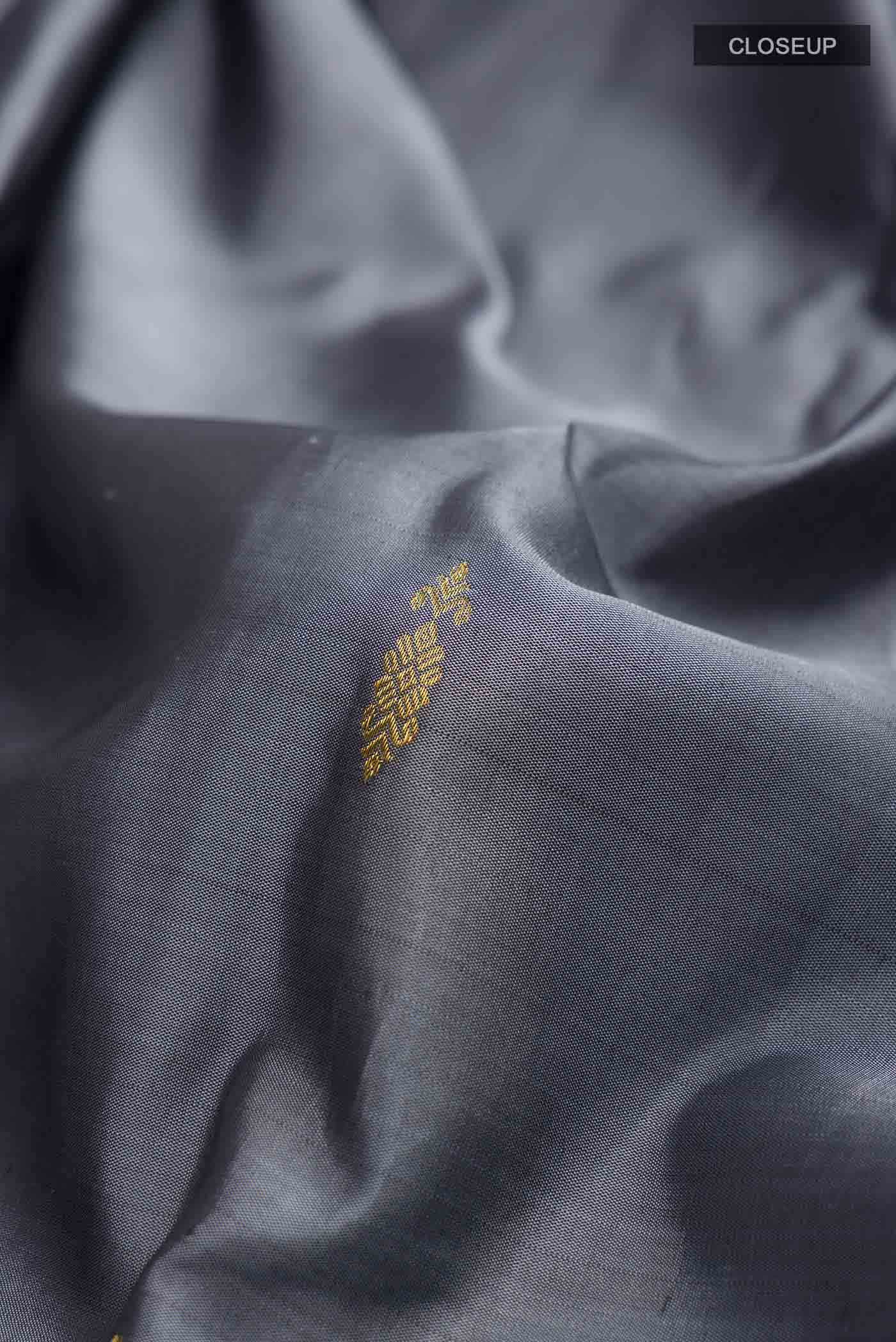 Grey Kanchipuram Silk Saree