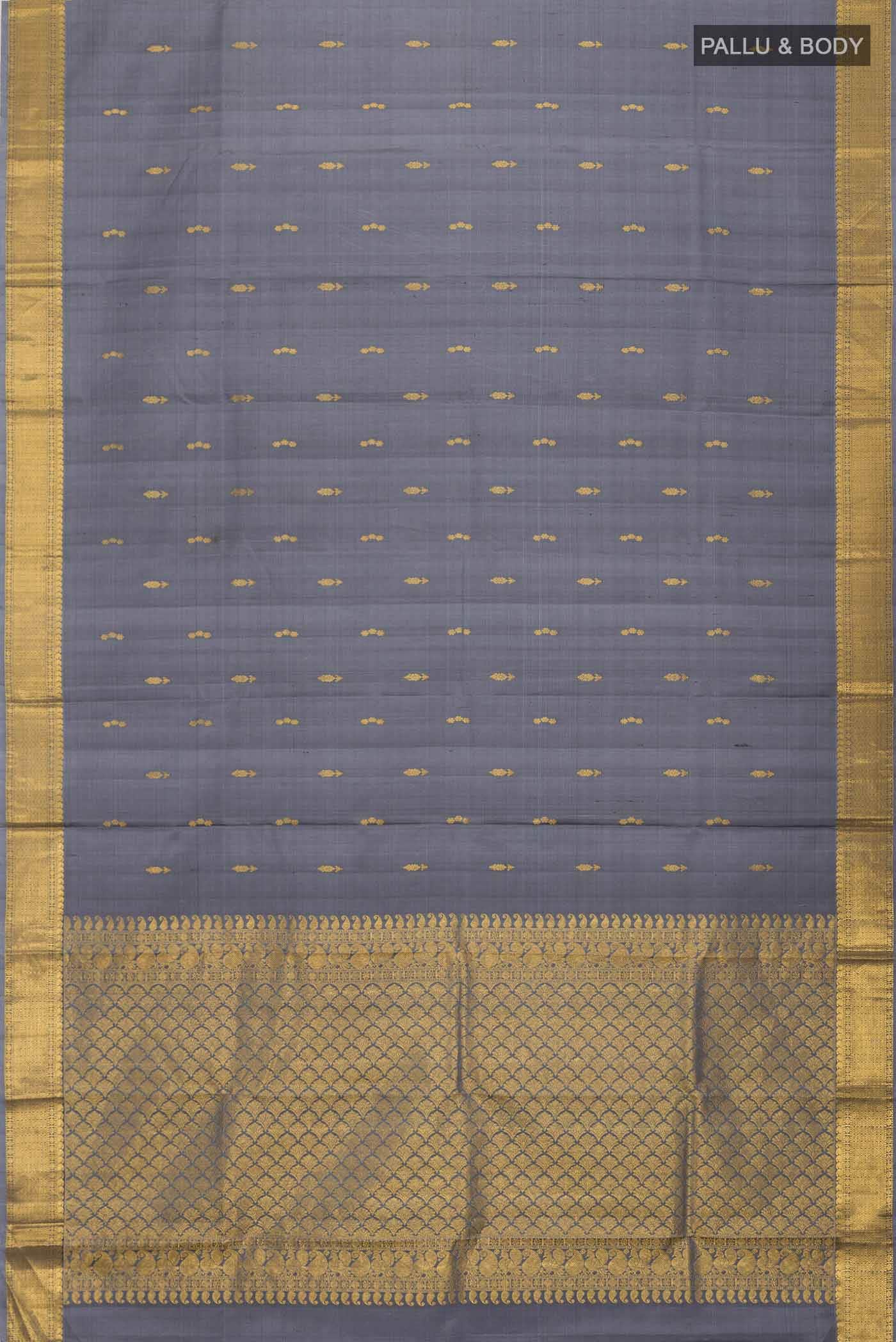 Grey Kanchipuram Silk Saree