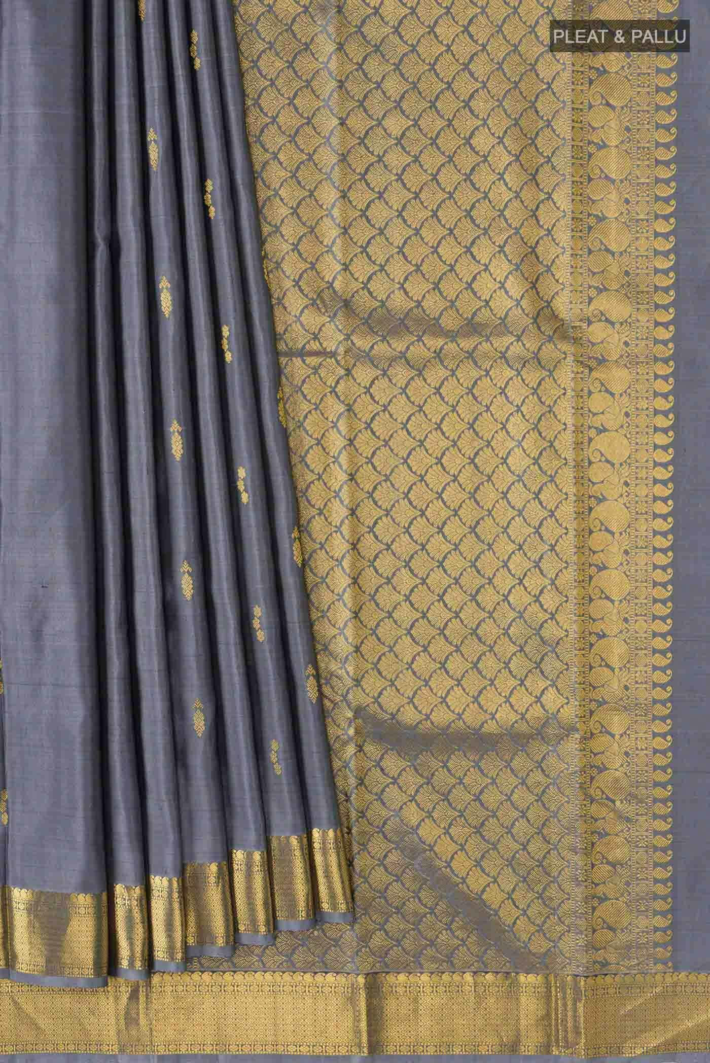 Grey Kanchipuram Silk Saree