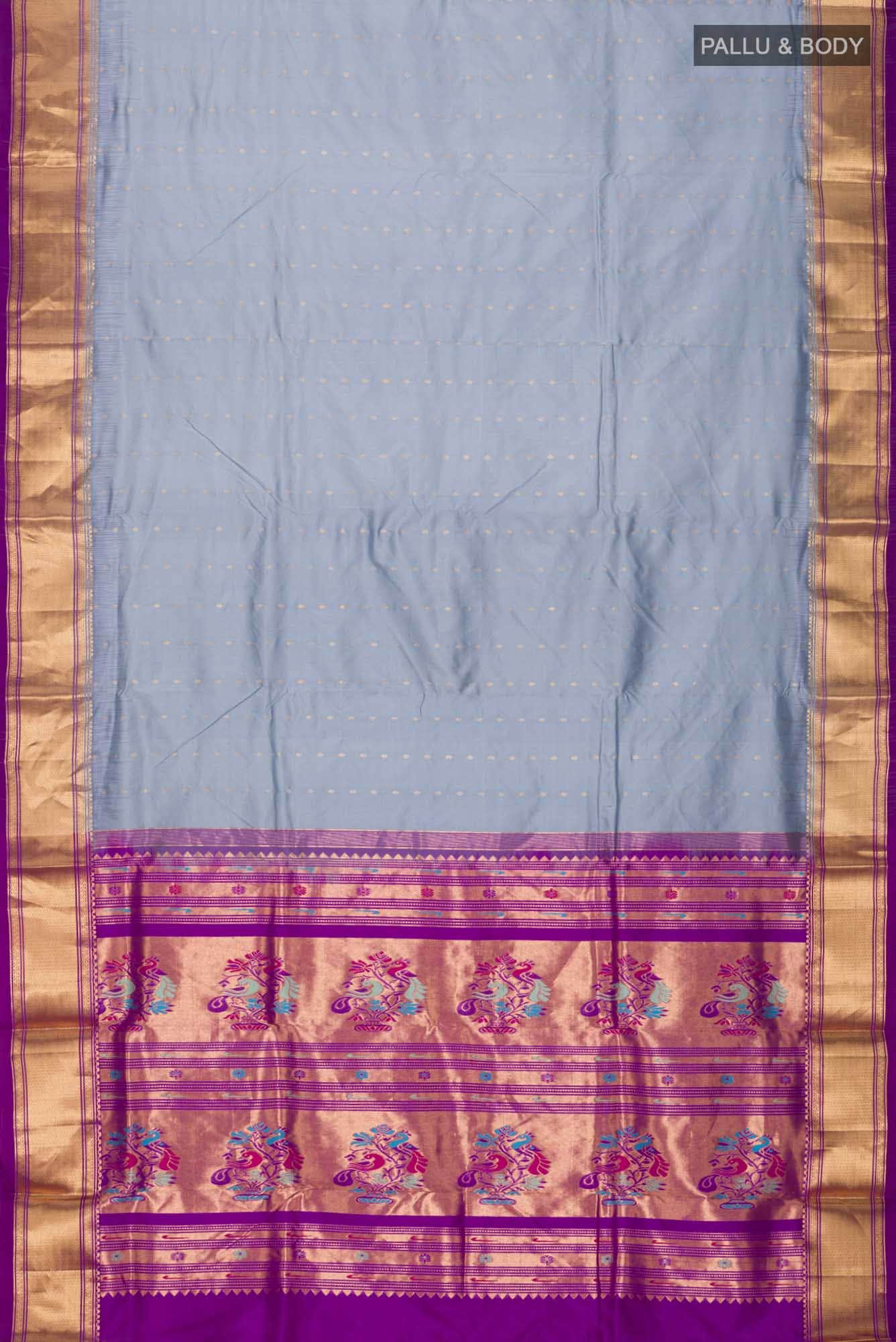 Grey Bangalore Silk Saree