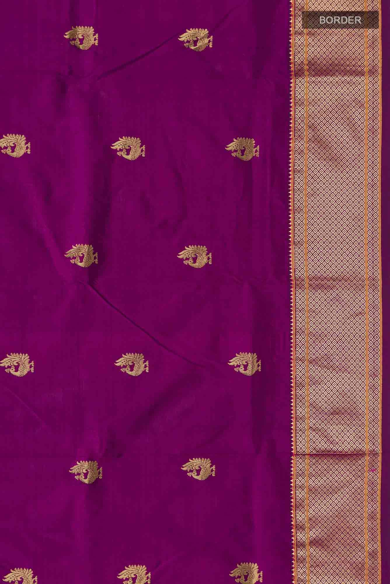 Purple Bangalore Silk Saree