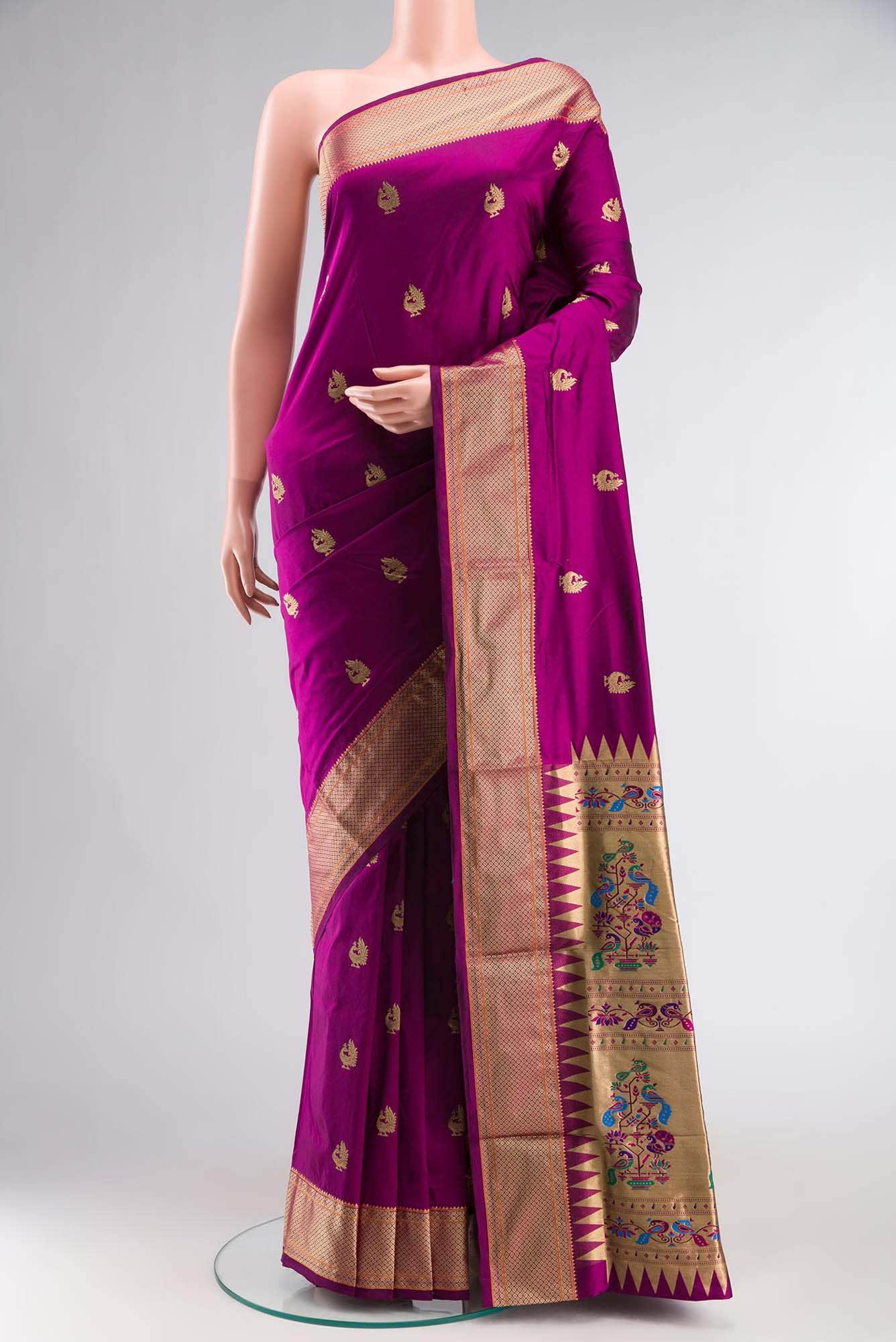 Purple Bangalore Silk Saree