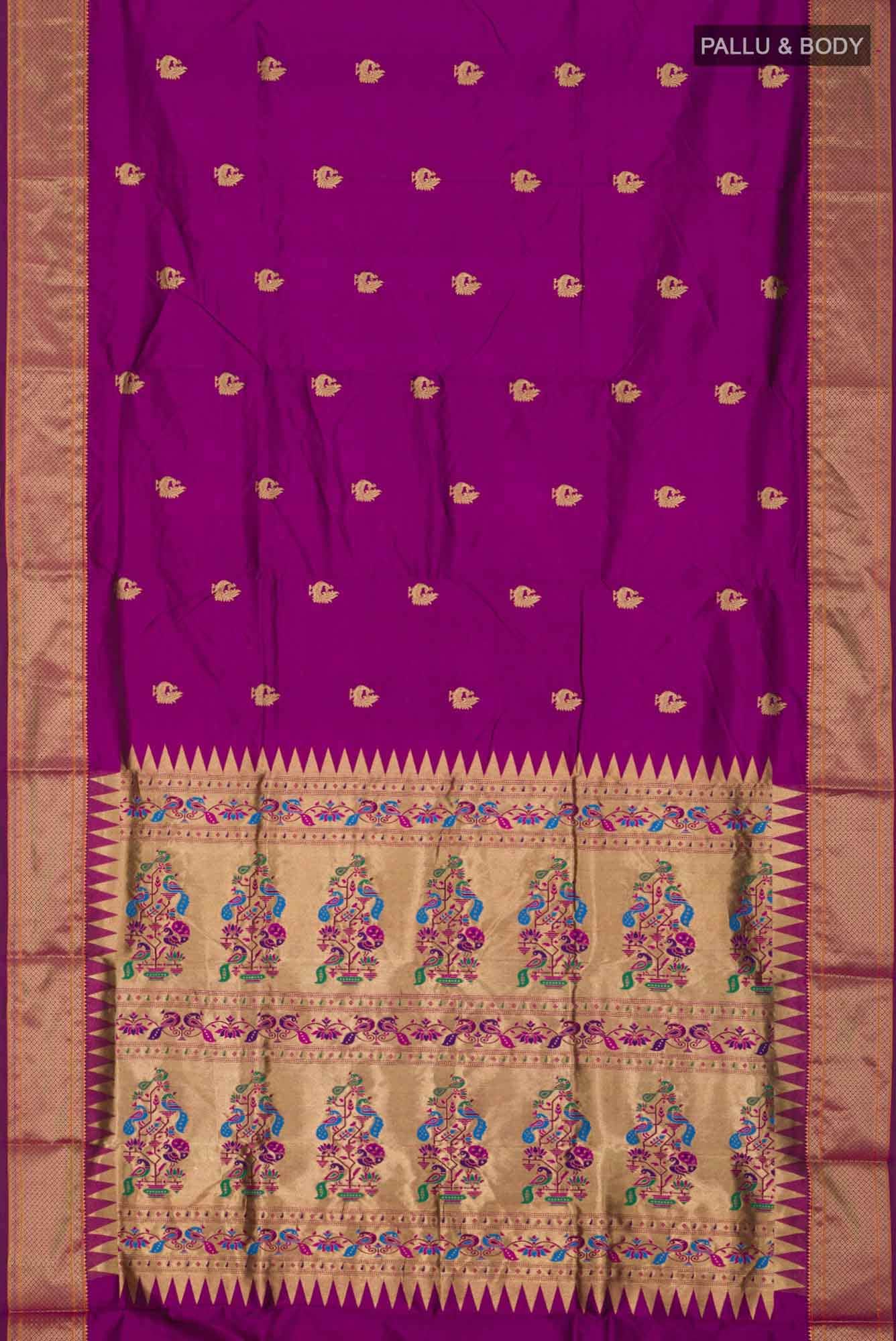 Purple Bangalore Silk Saree