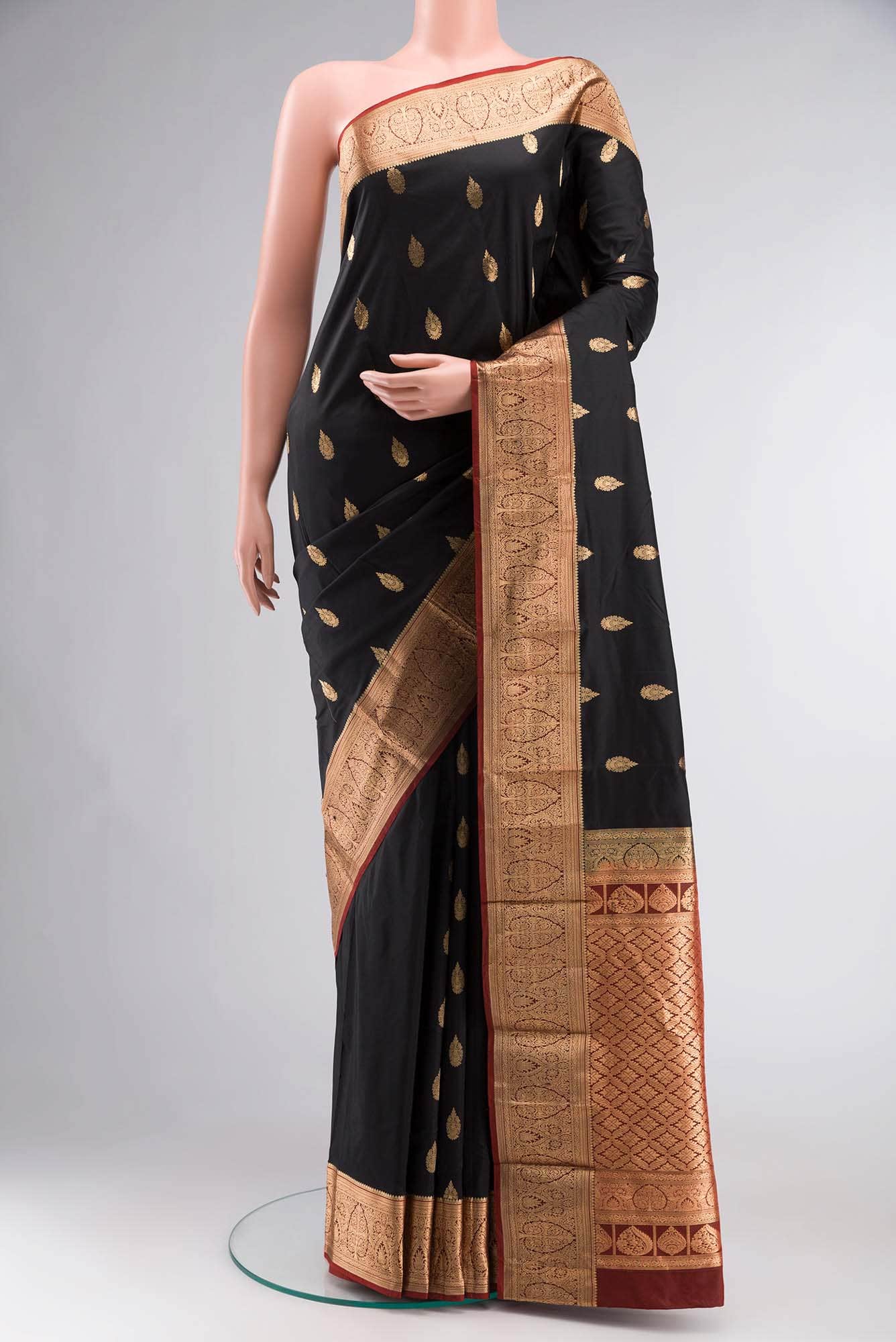 Black Bangalore Silk Saree