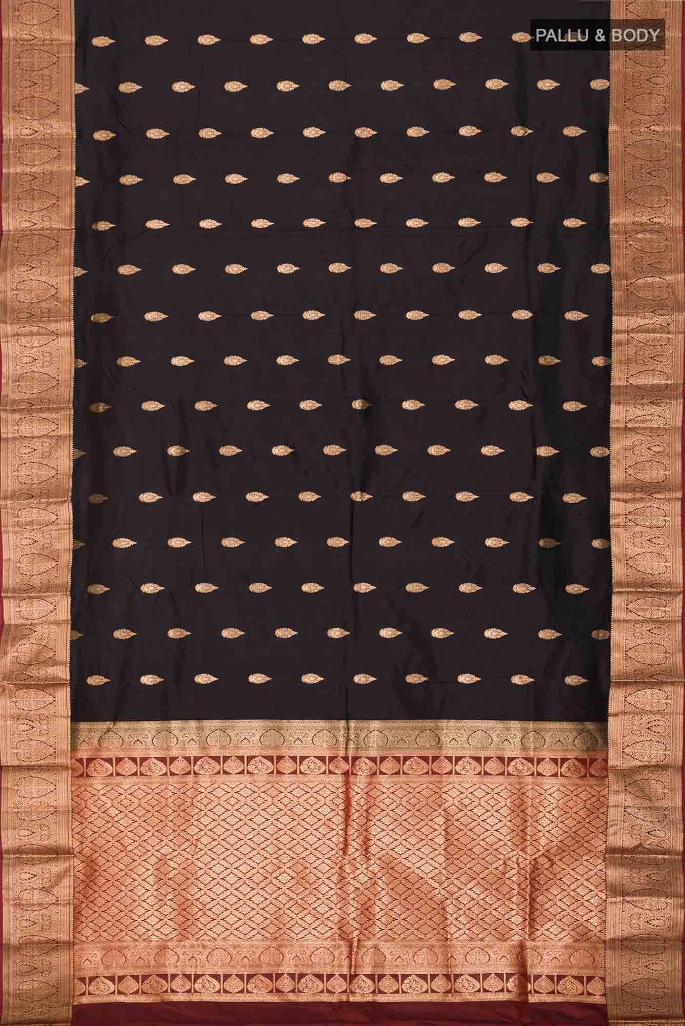 Black Bangalore Silk Saree