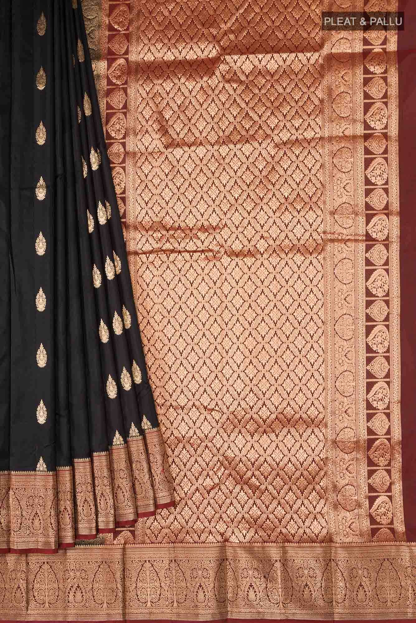 Black Bangalore Silk Saree