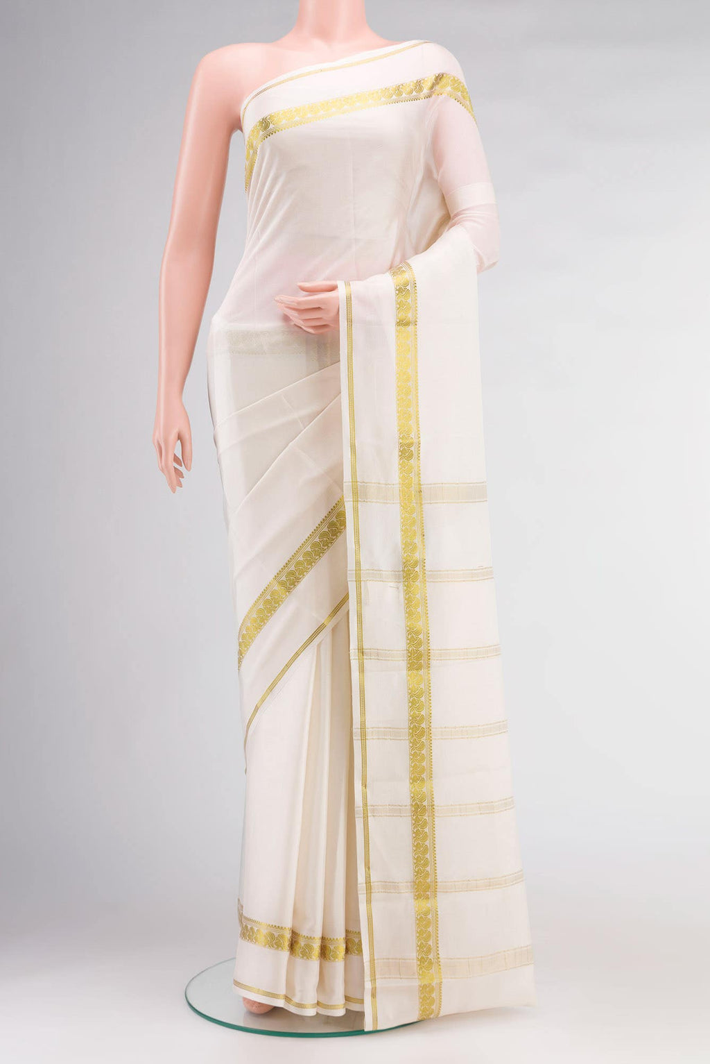 Off White Mysore Crepe Saree
