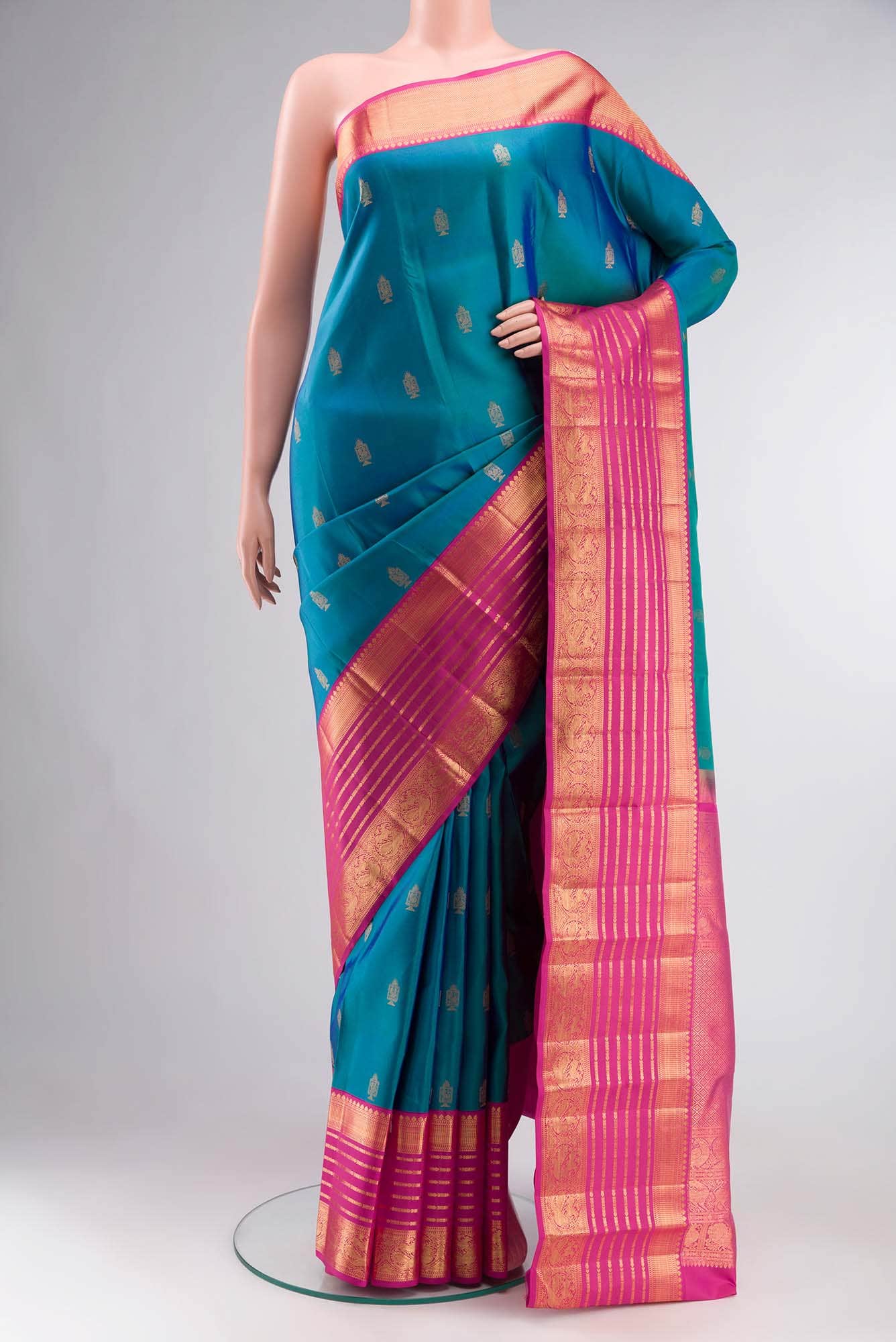 Blue Kanchipuram Silk Saree