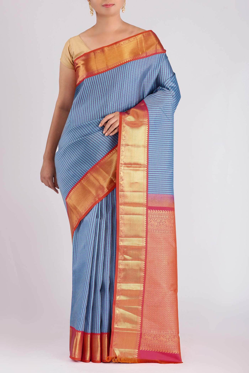 Blue Kanchipuram Silk Saree