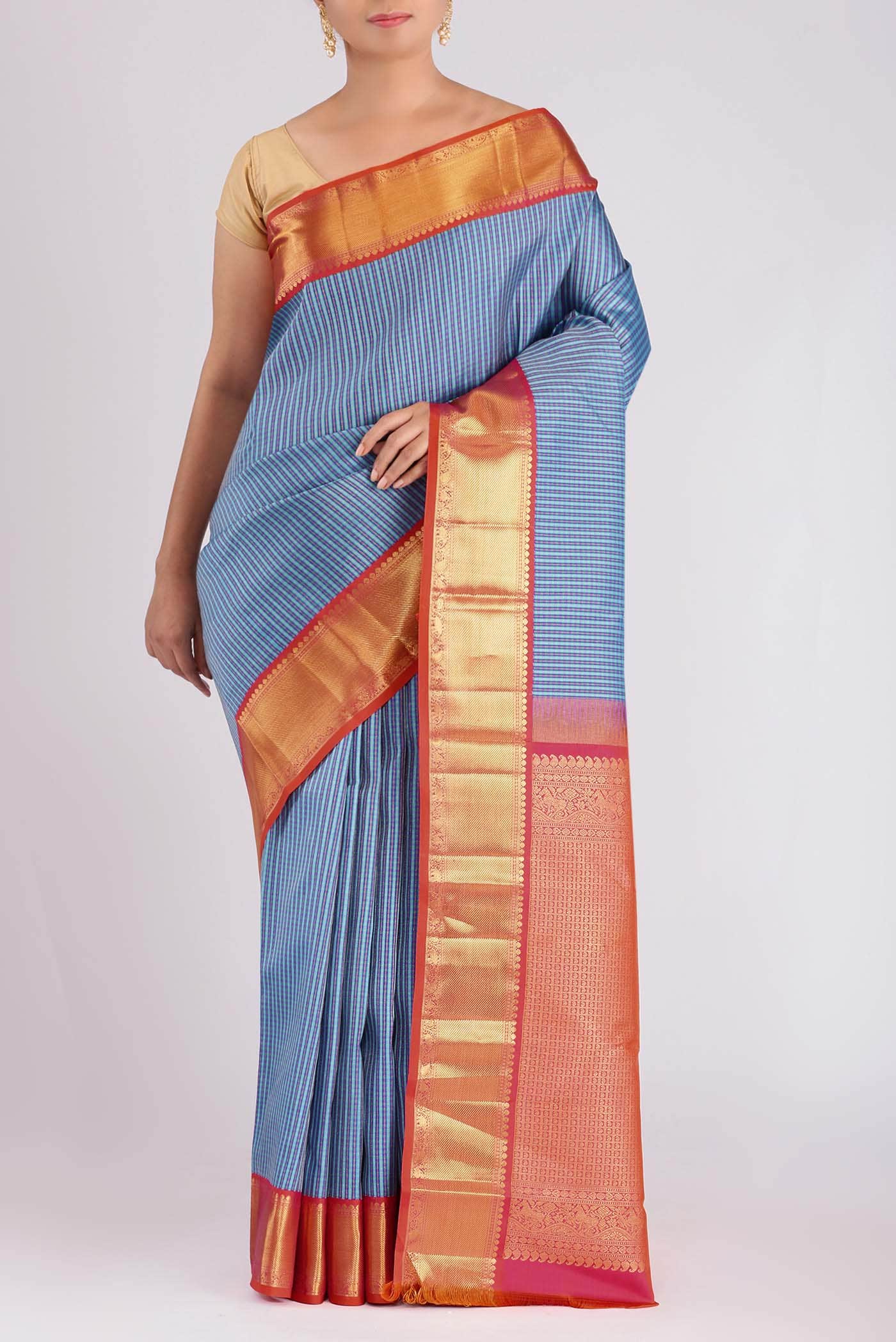 Blue Kanchipuram Silk Saree
