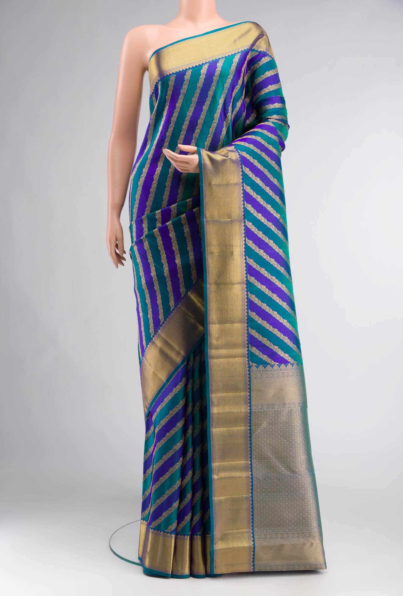 Blue Kanchipuram Silk Saree