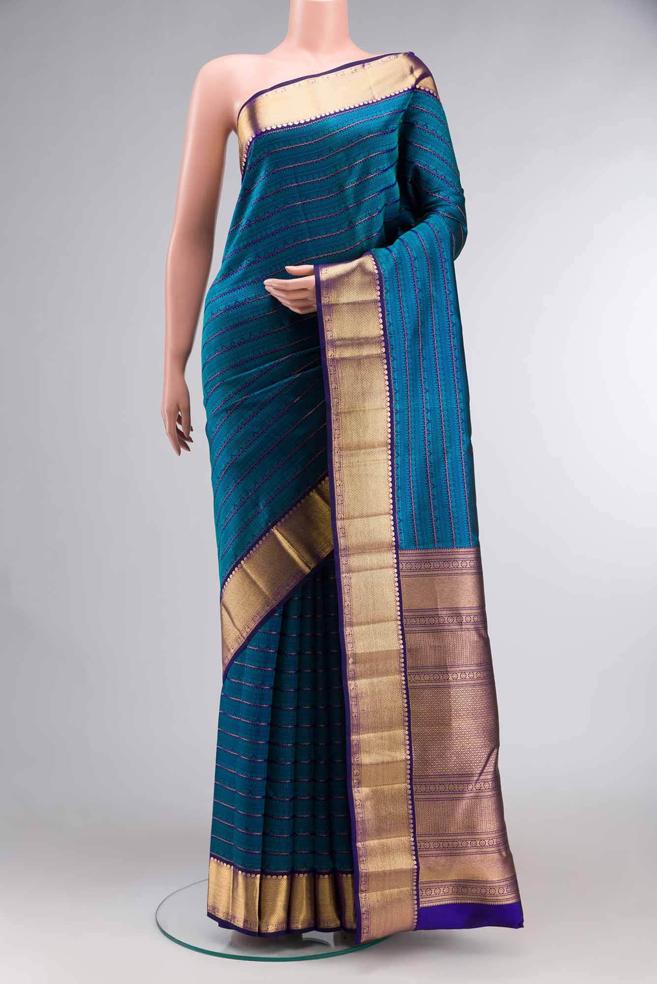 Blue Kanchipuram Silk Saree