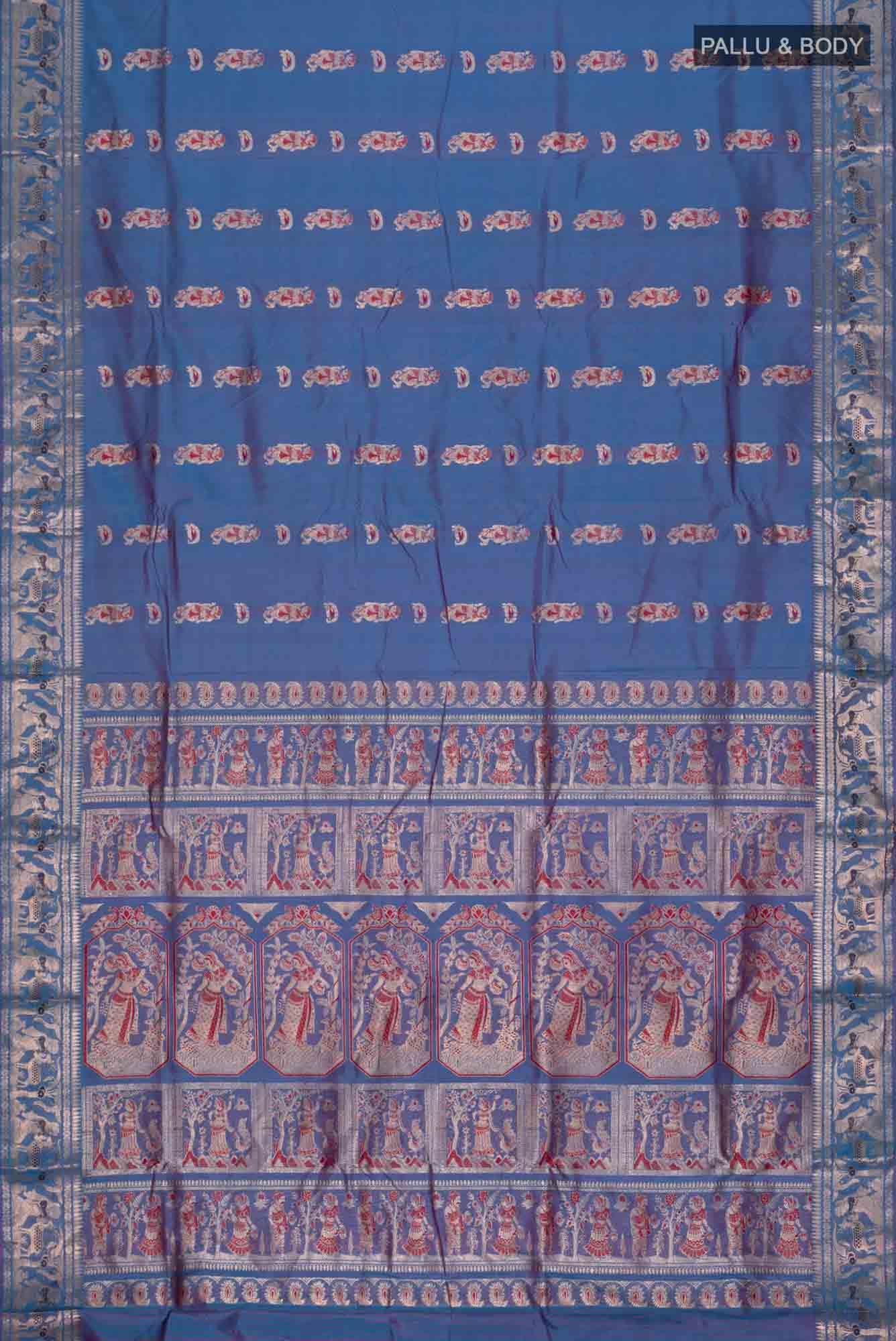 Blue Baluchari Silk Saree