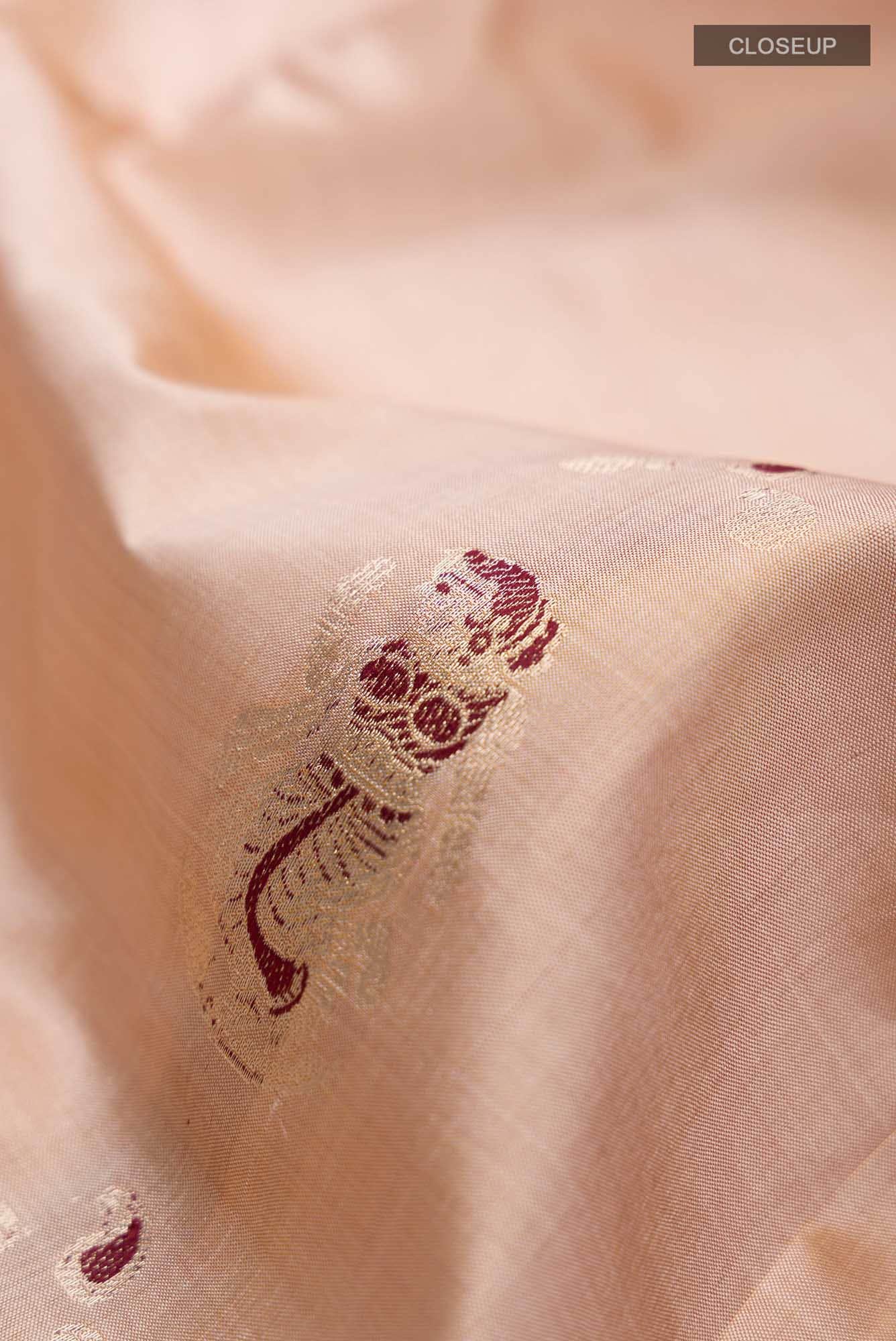 Beige Baluchari Silk Saree