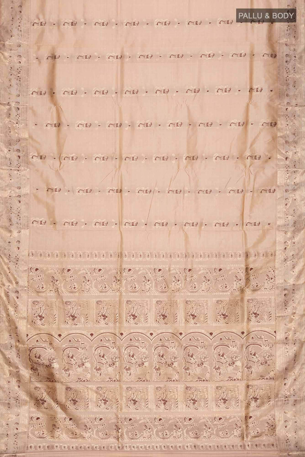Beige Baluchari Silk Saree